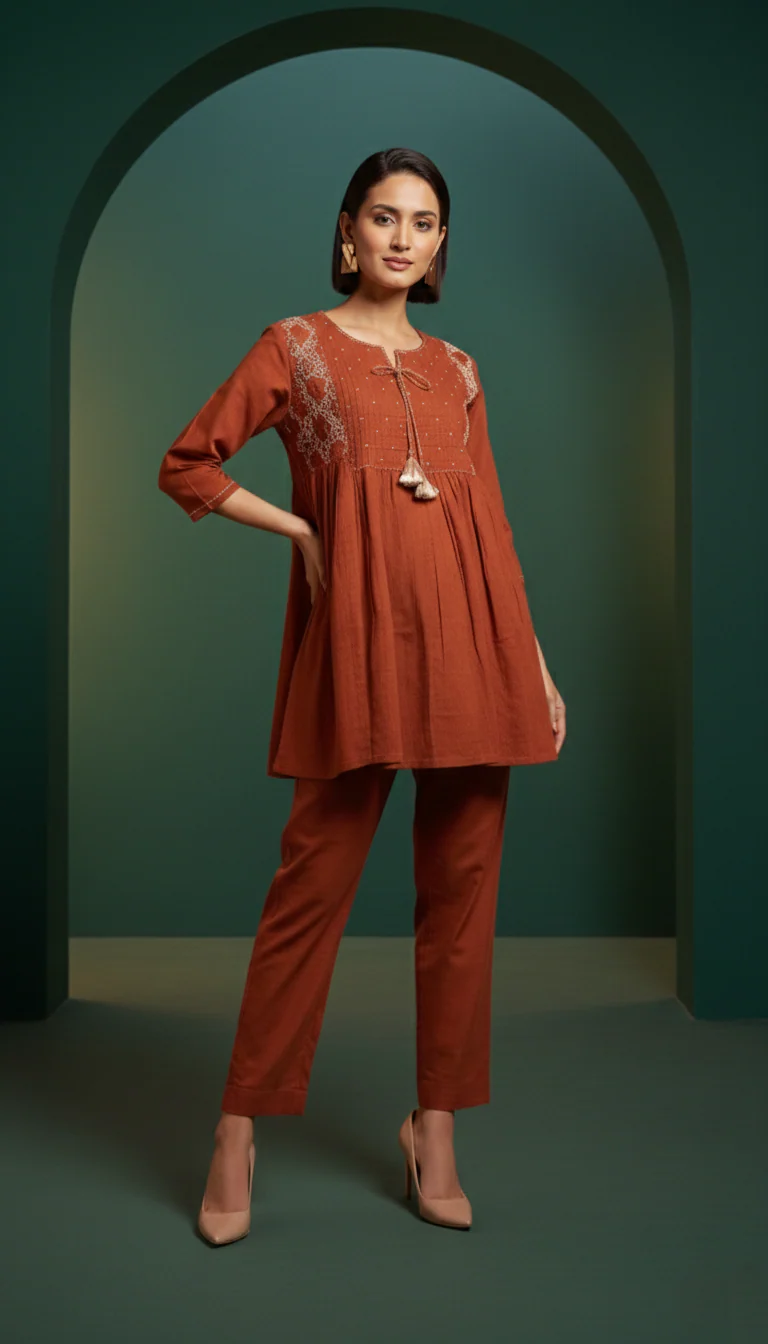 Rushali Mojo Embroidered Work Co-ord Set - Image 7