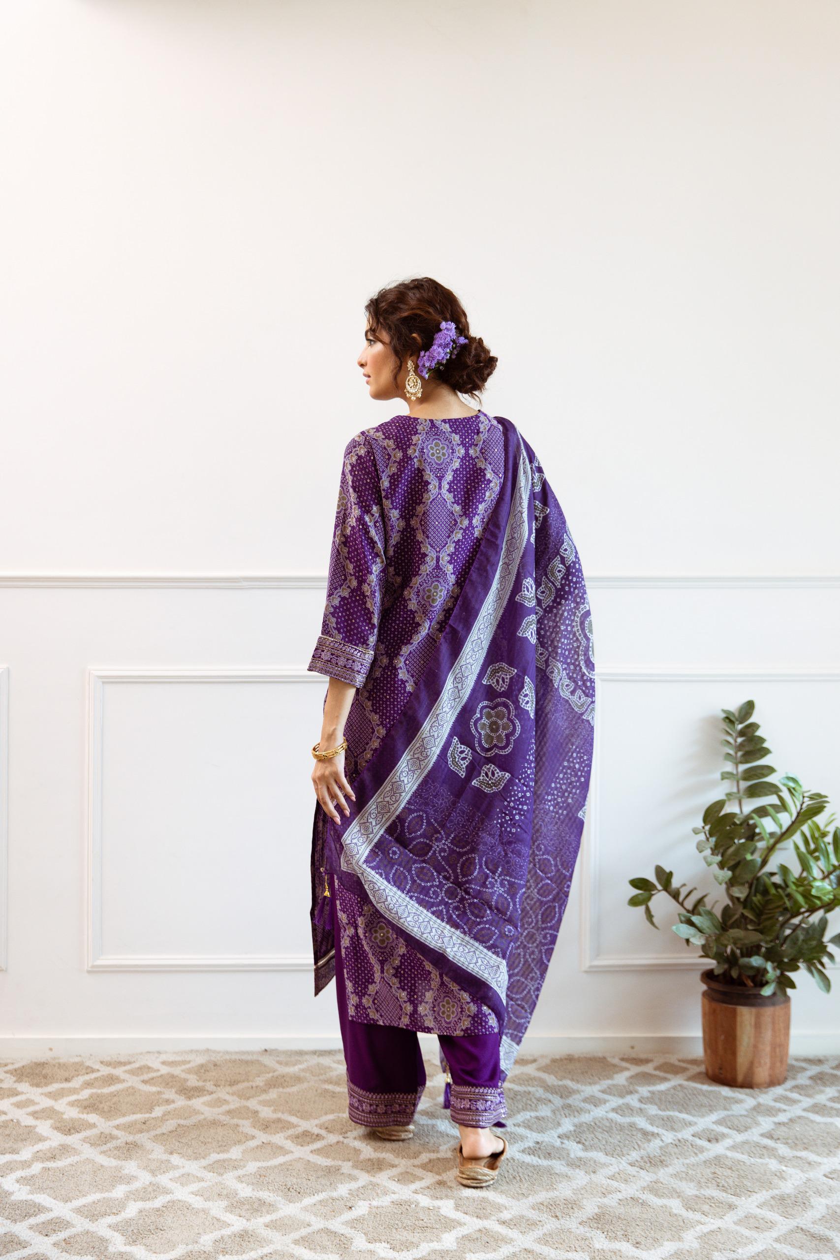 Gauri Purple Full Work Suit Set - Image 3