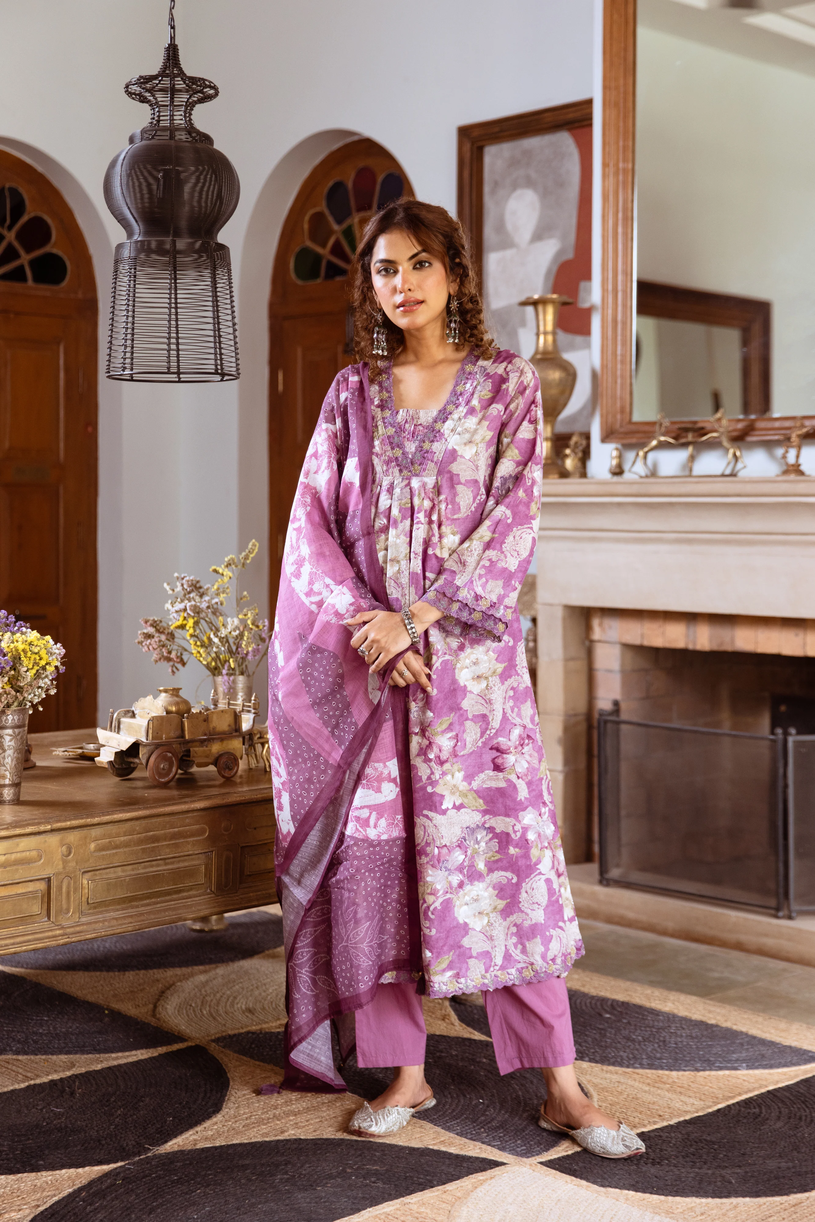 Tejaswi Lilac Floral Suit Set - Image 22