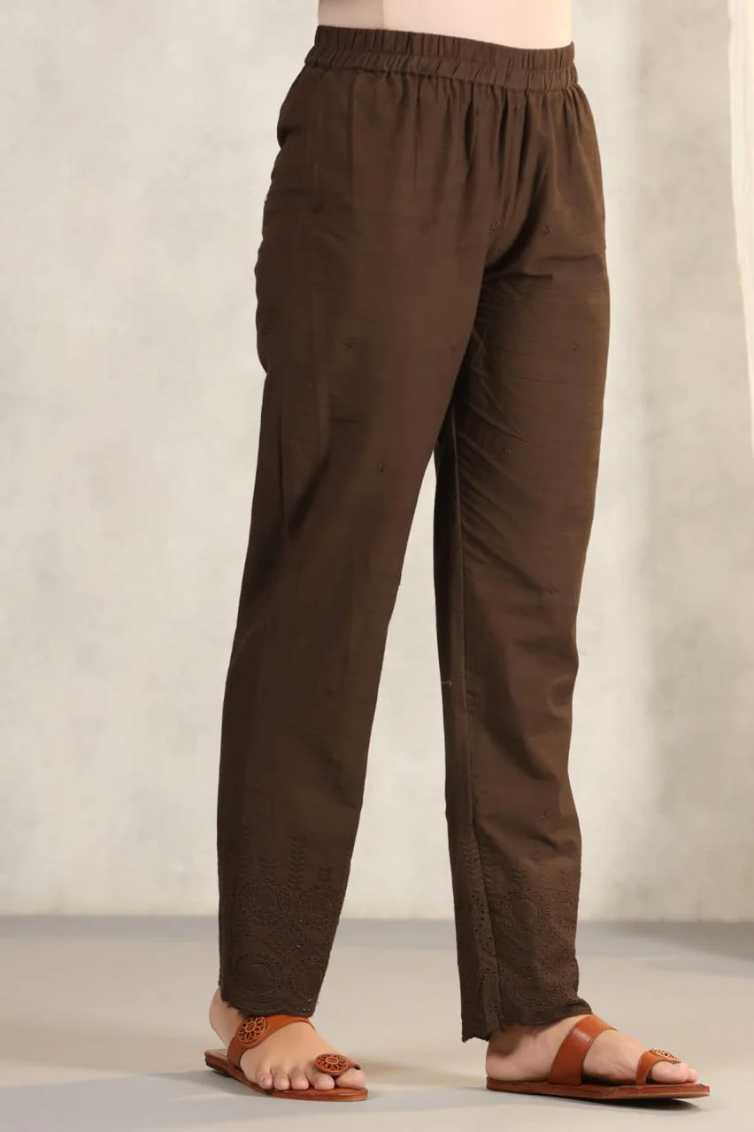 Rachna Charcoal Printed Cotton Kurta Pant Set - Image 16