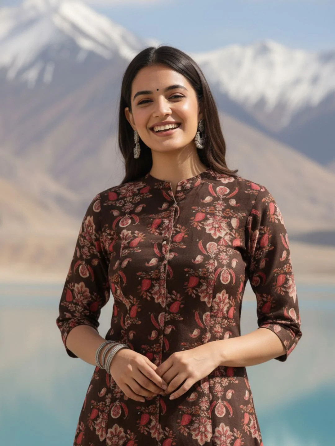 Rachna Charcoal Printed Cotton Kurta Pant Set - Image 8