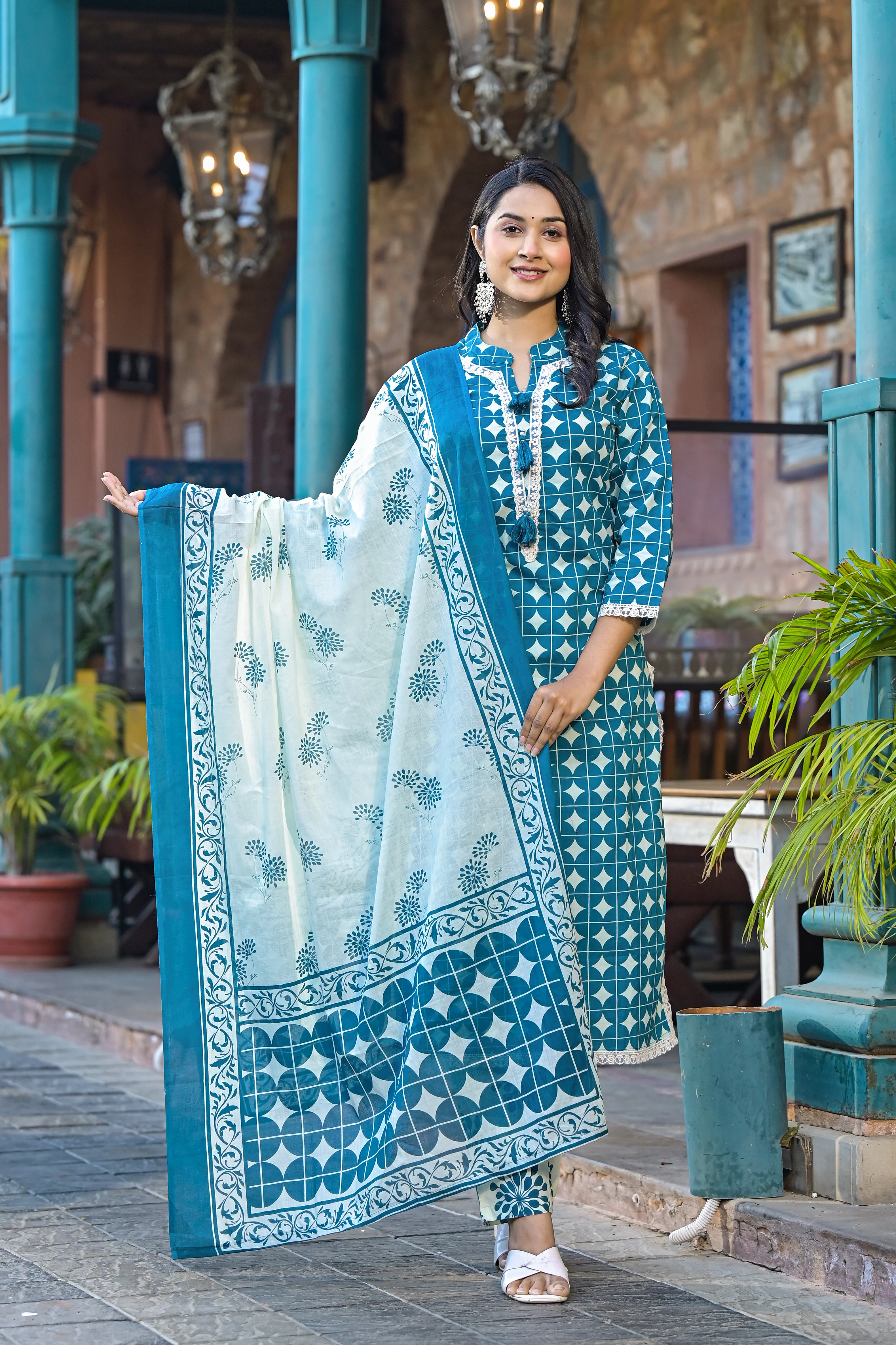 Bodhi Indigo Pure Cotton Suit Set - Image 4