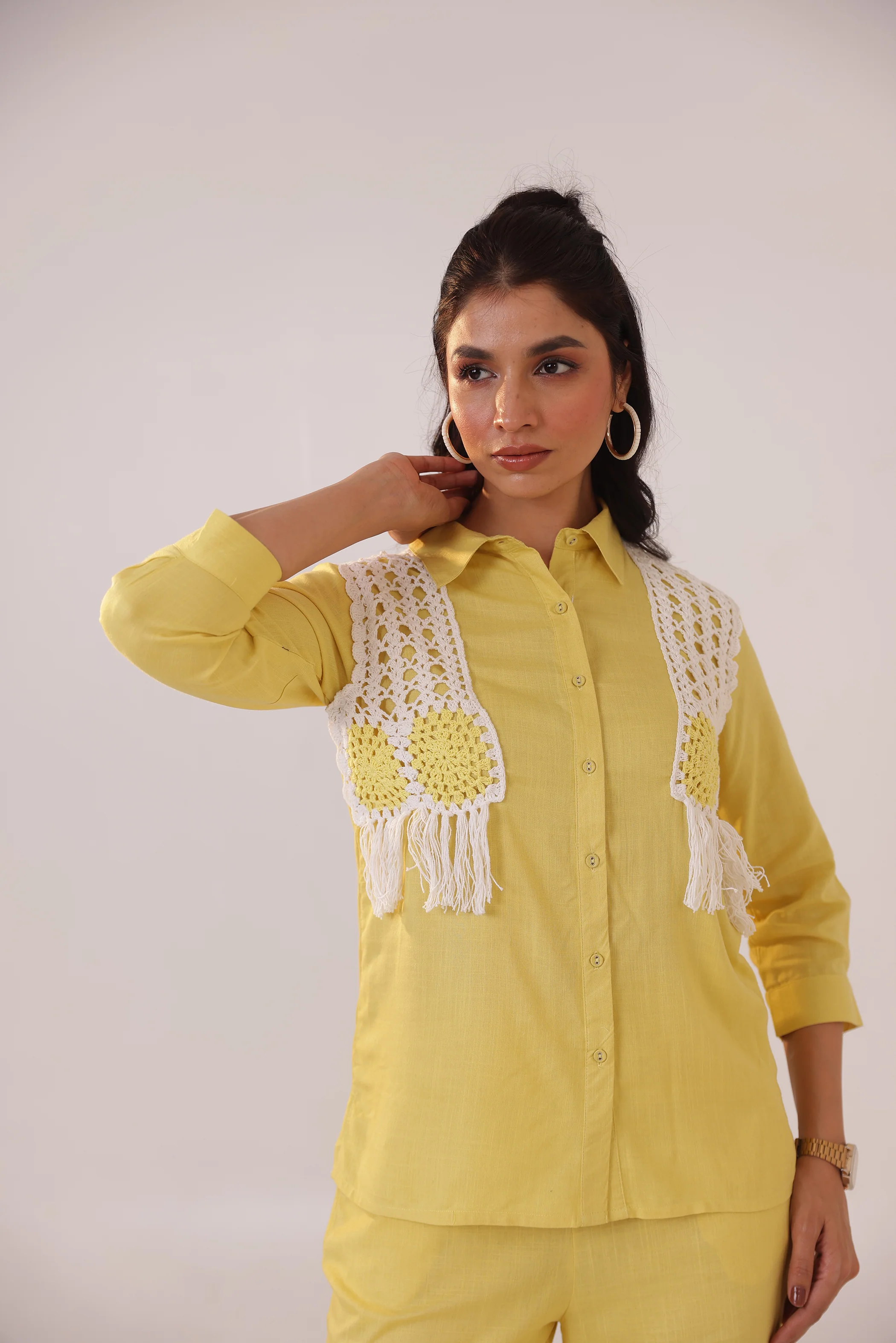 Purna Lemon Cotton Co-ord Set - Image 2