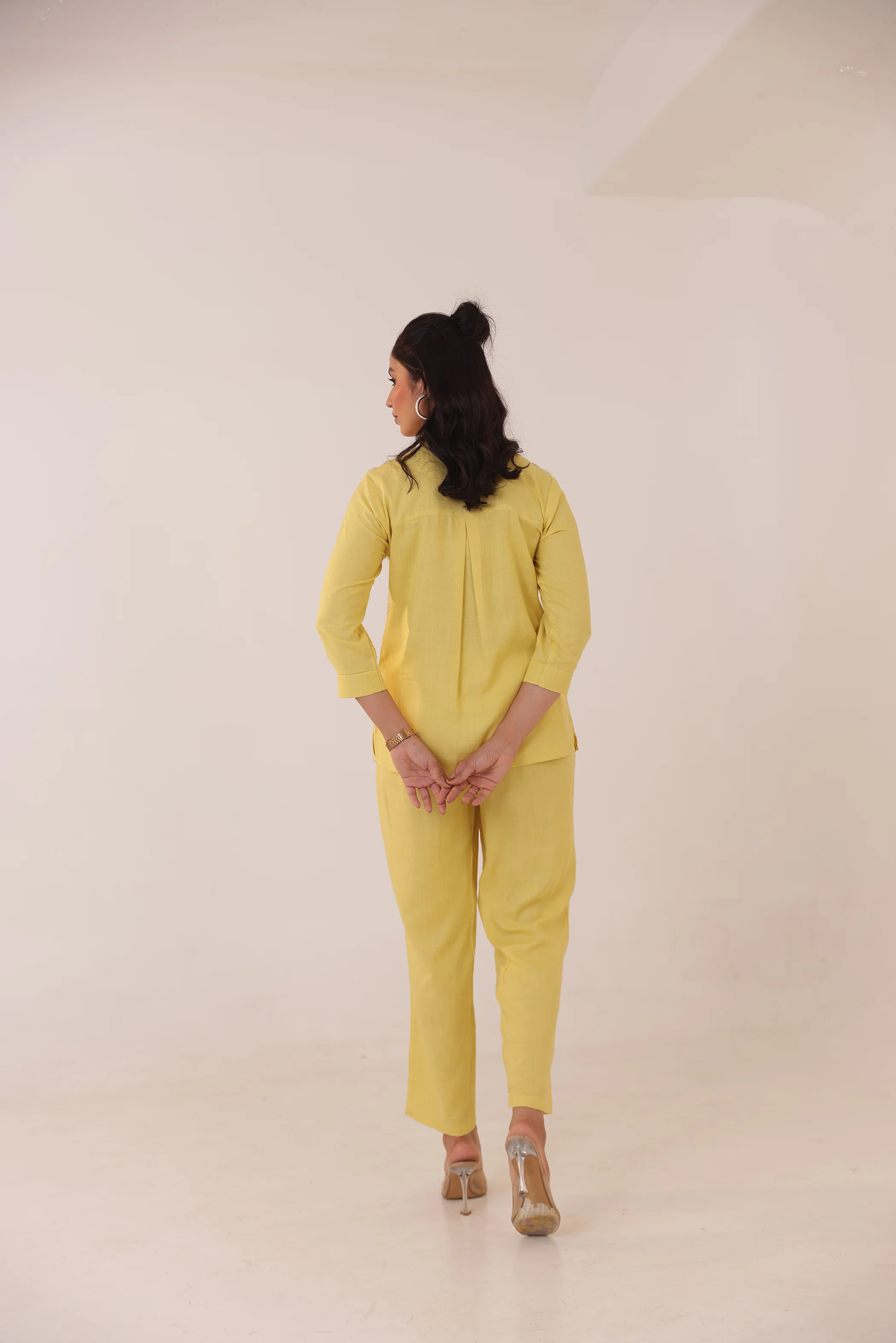 Purna Lemon Cotton Co-ord Set - Image 3