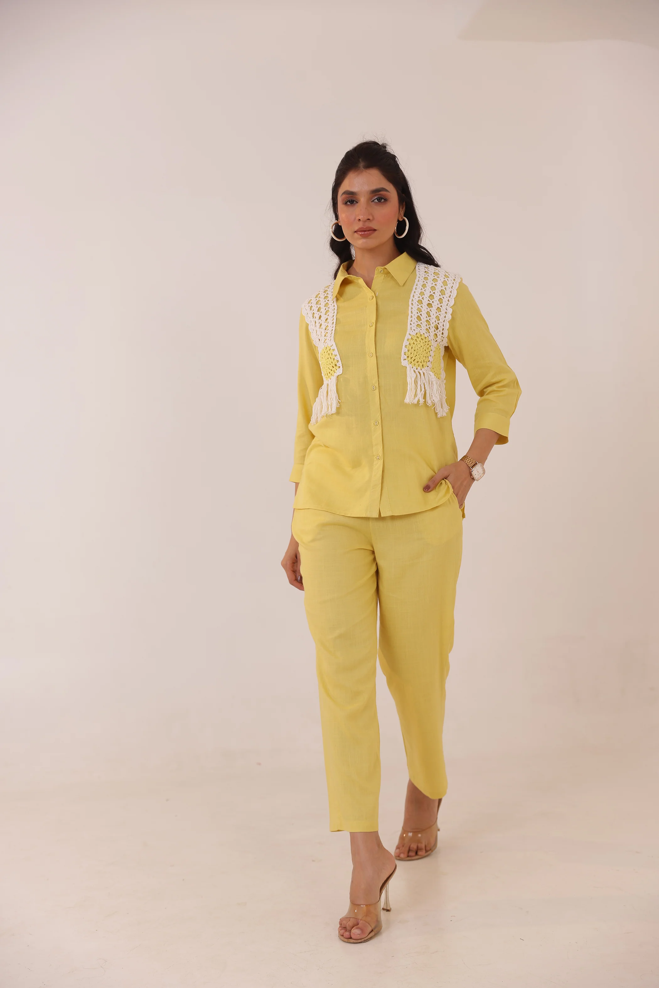 Purna Lemon Cotton Co-ord Set - Image 4