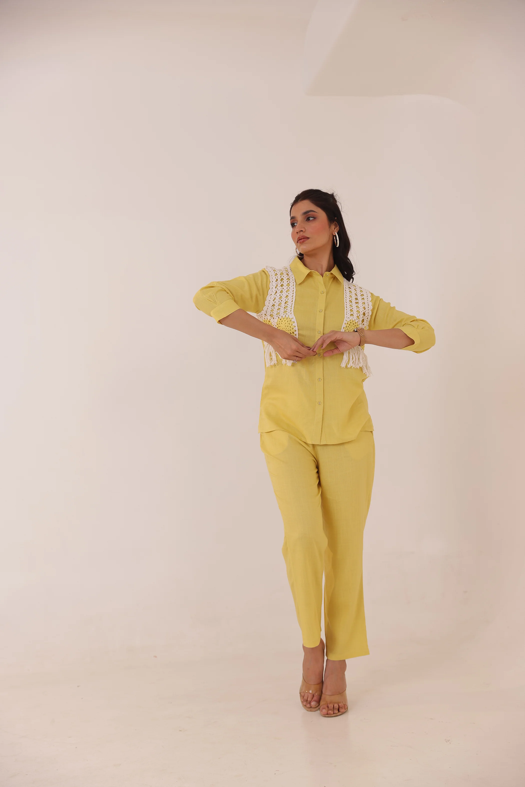 Purna Lemon Cotton Co-ord Set - Image 5