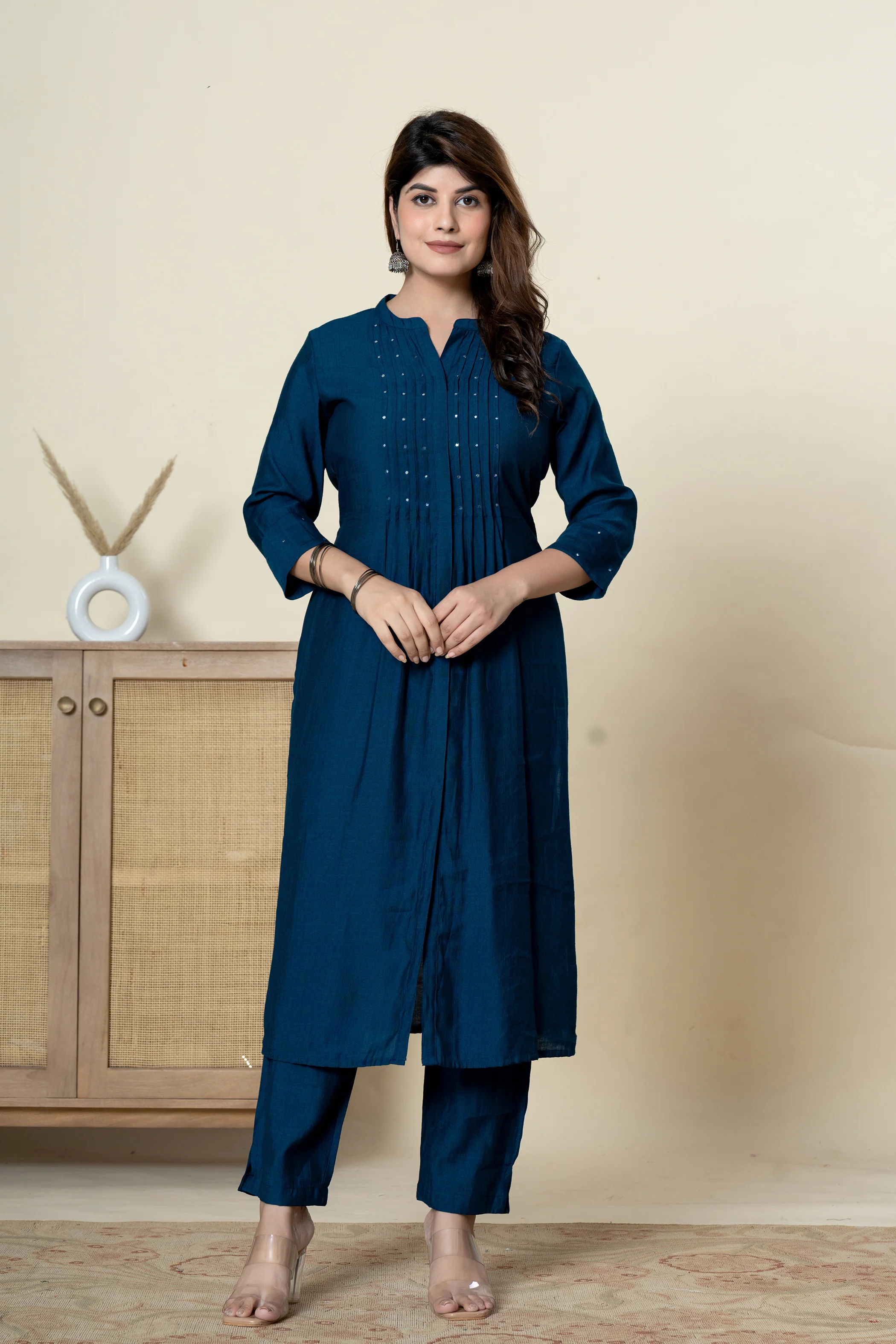 Mika Azure Kurta Pant Set - Image 10