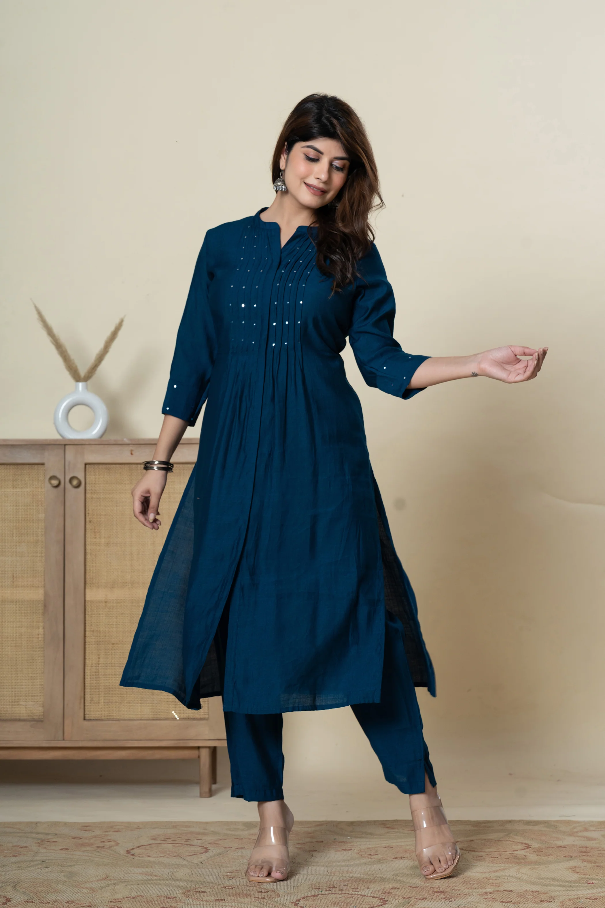 Mika Azure Kurta Pant Set - Image 11