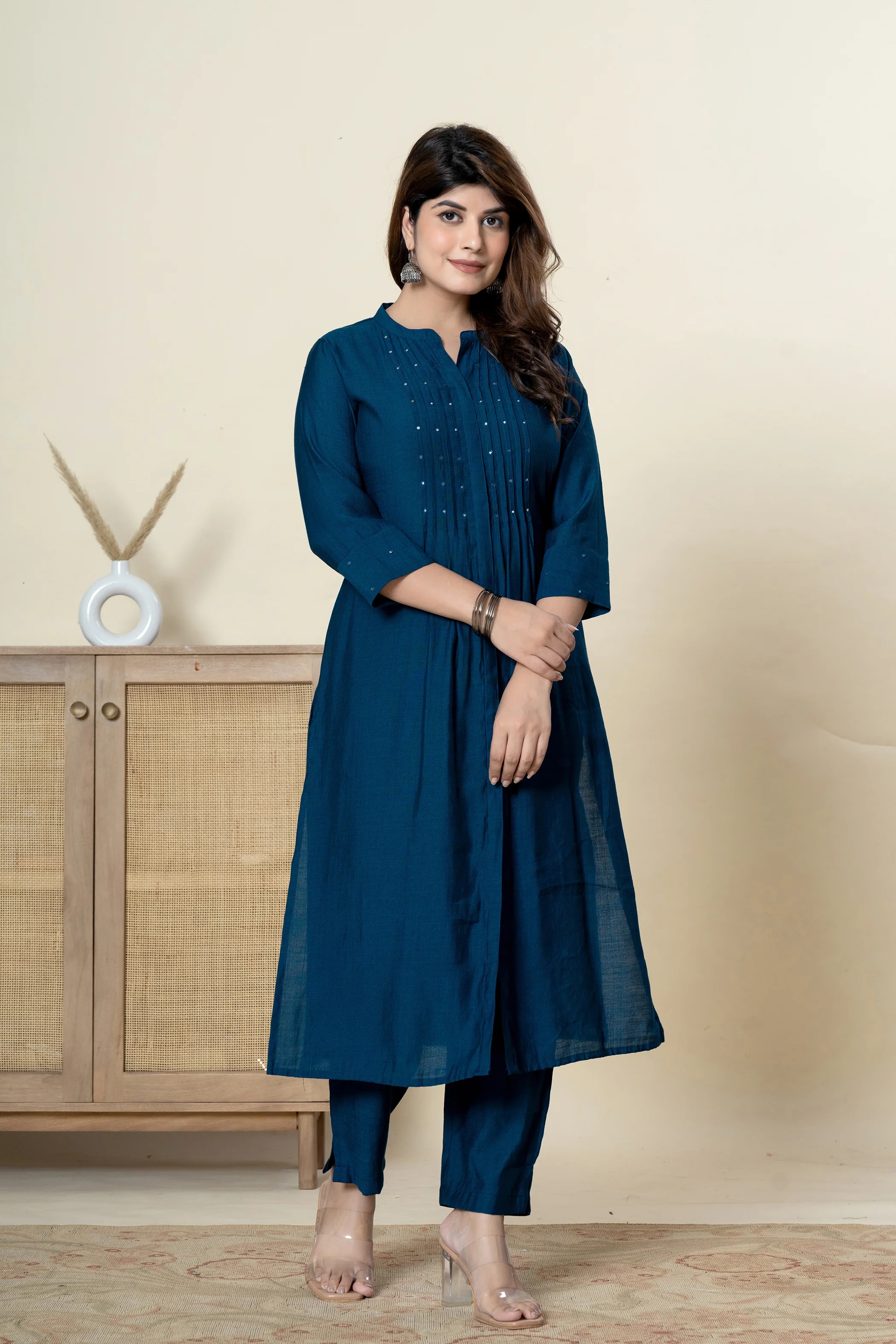 Mika Azure Kurta Pant Set - Image 12