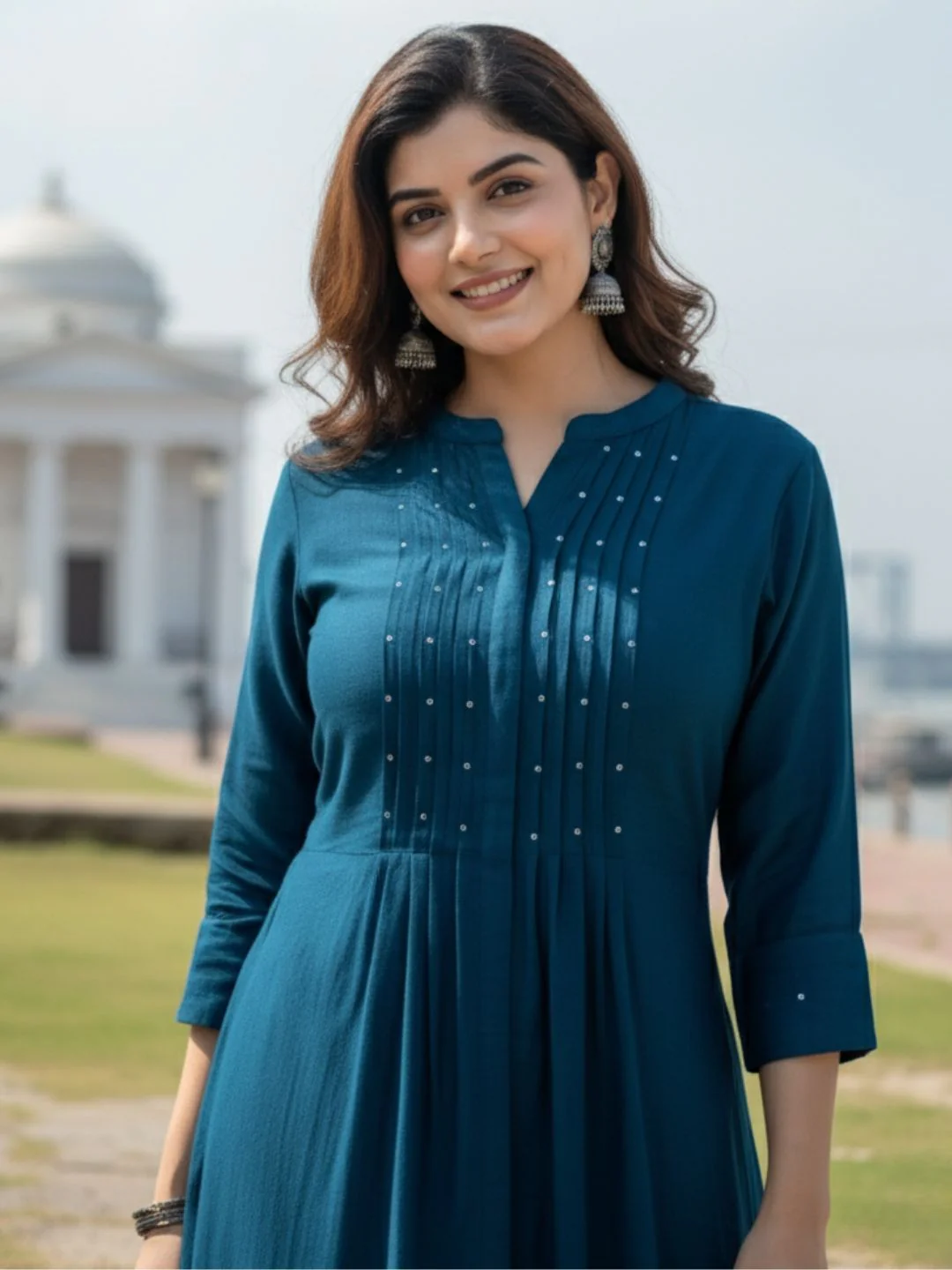 Mika Azure Kurta Pant Set - Image 4