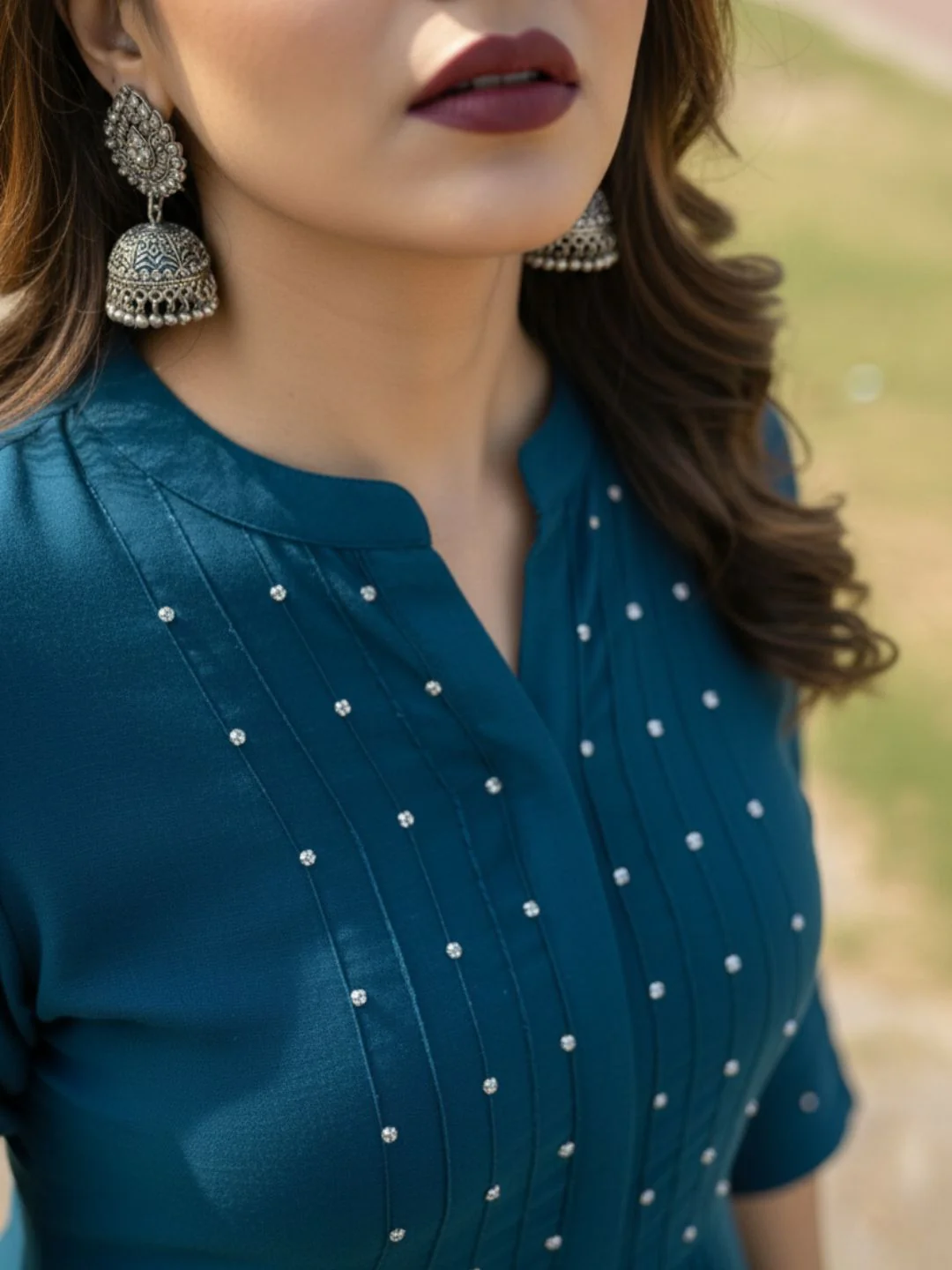 Mika Azure Kurta Pant Set - Image 5