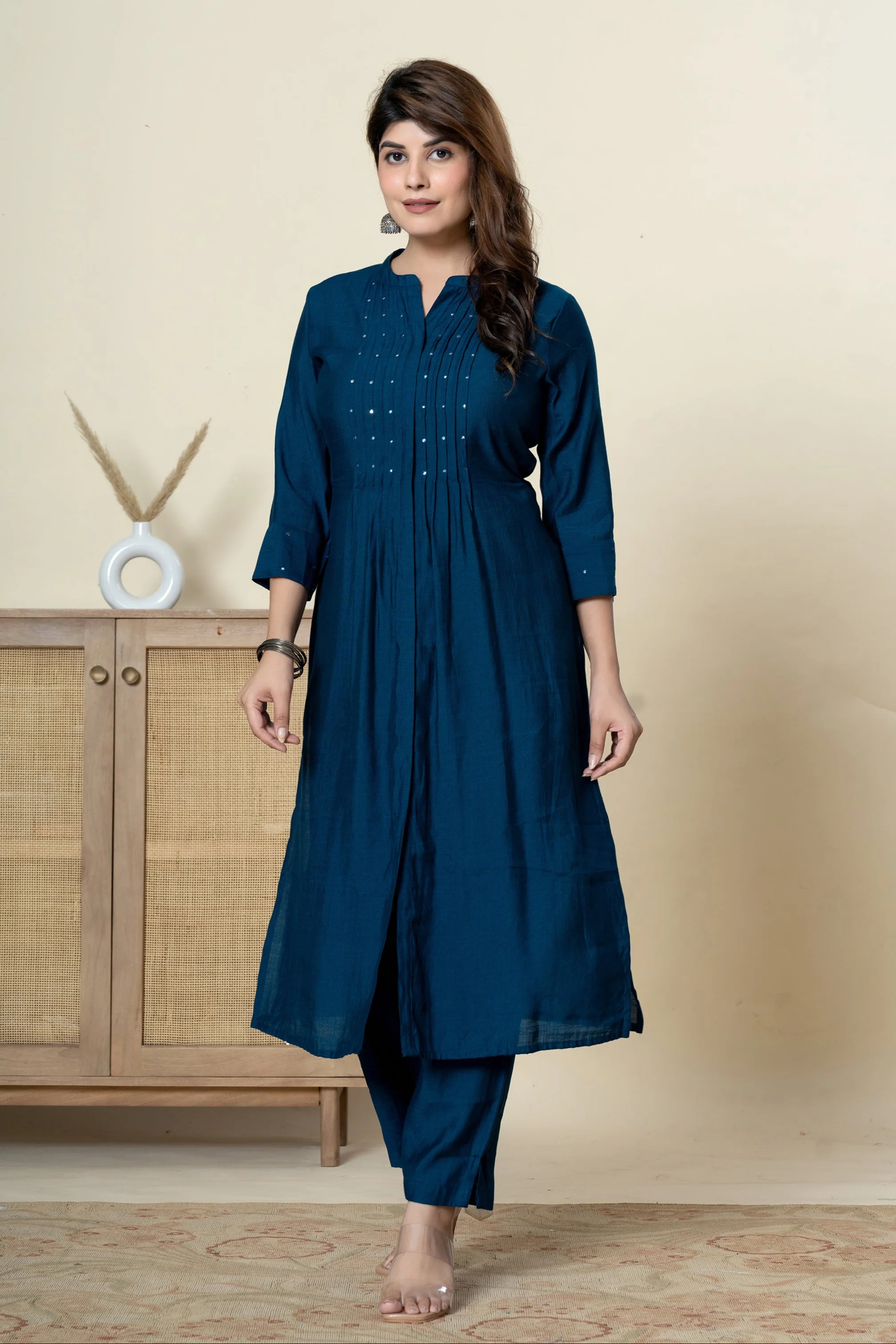 Mika Azure Kurta Pant Set - Image 8