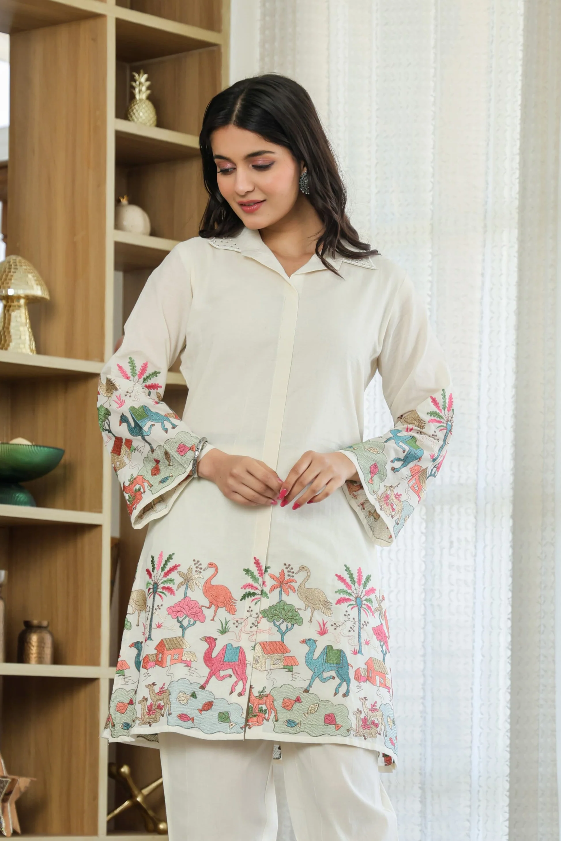 Bodhi Pearl Embrodiery Cotton Co-ord Set - Image 2