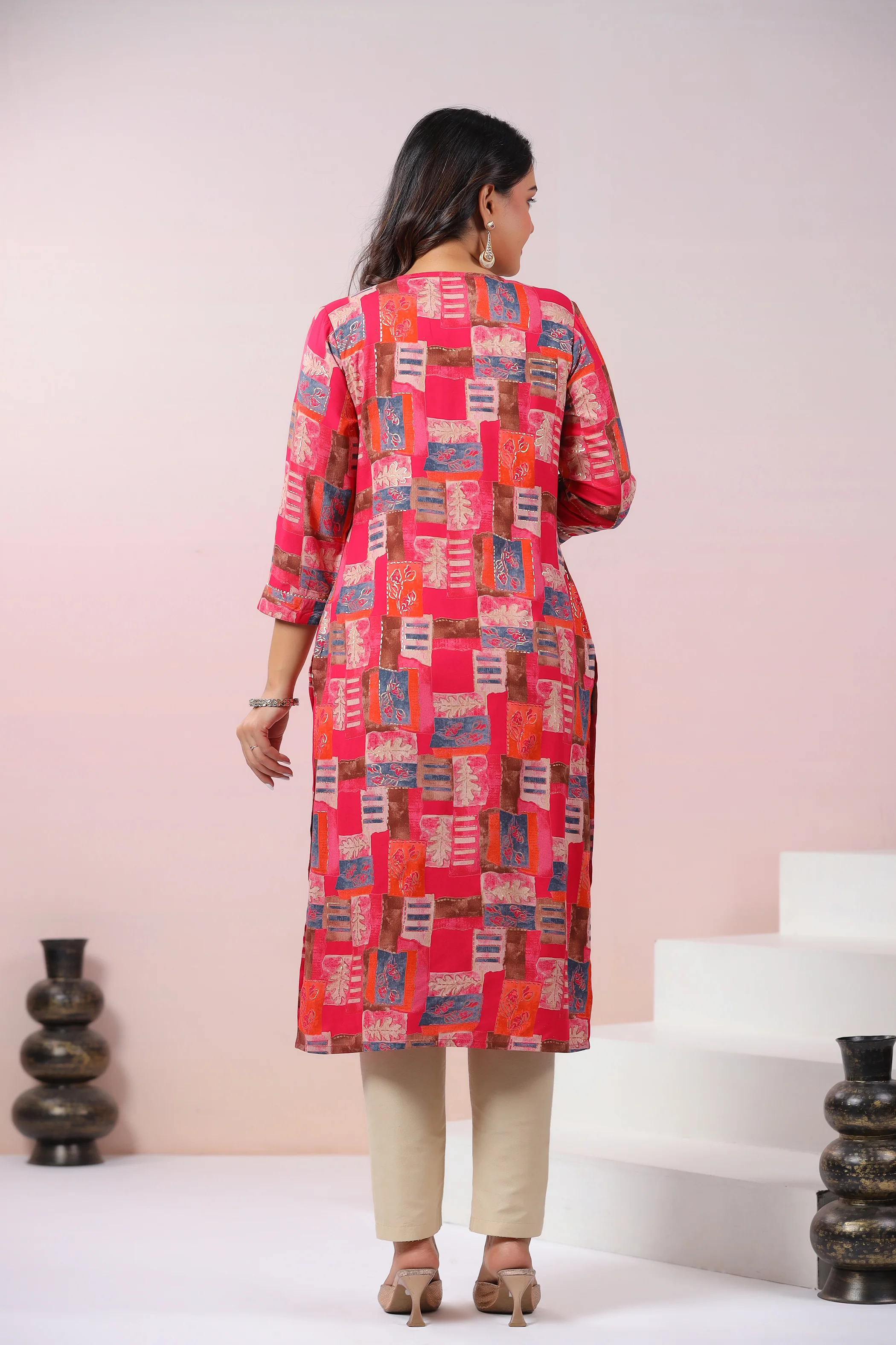 UMA TULIP PRINTED COTTON KURTI - Image 5