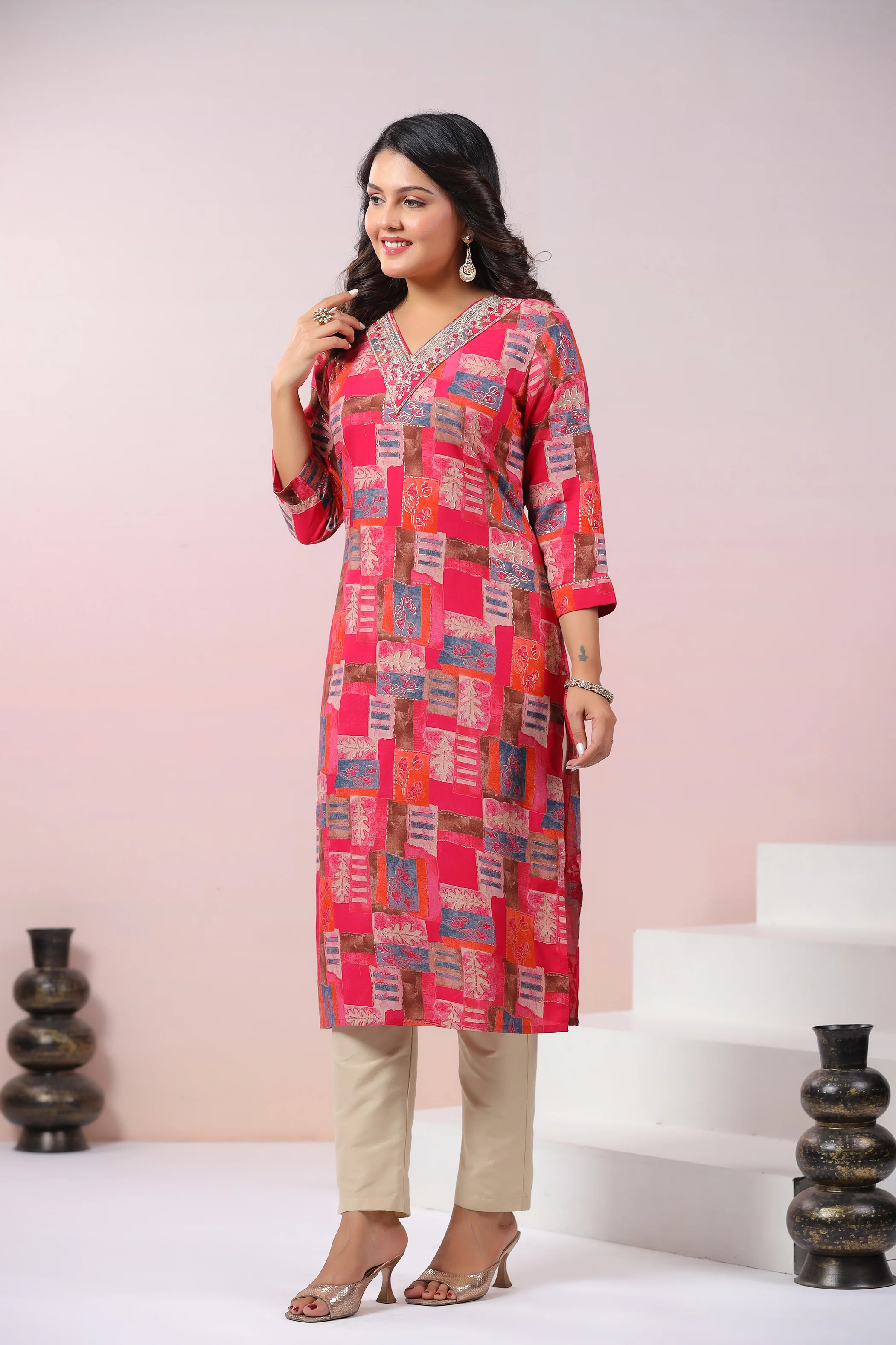 UMA TULIP PRINTED COTTON KURTI - Image 7