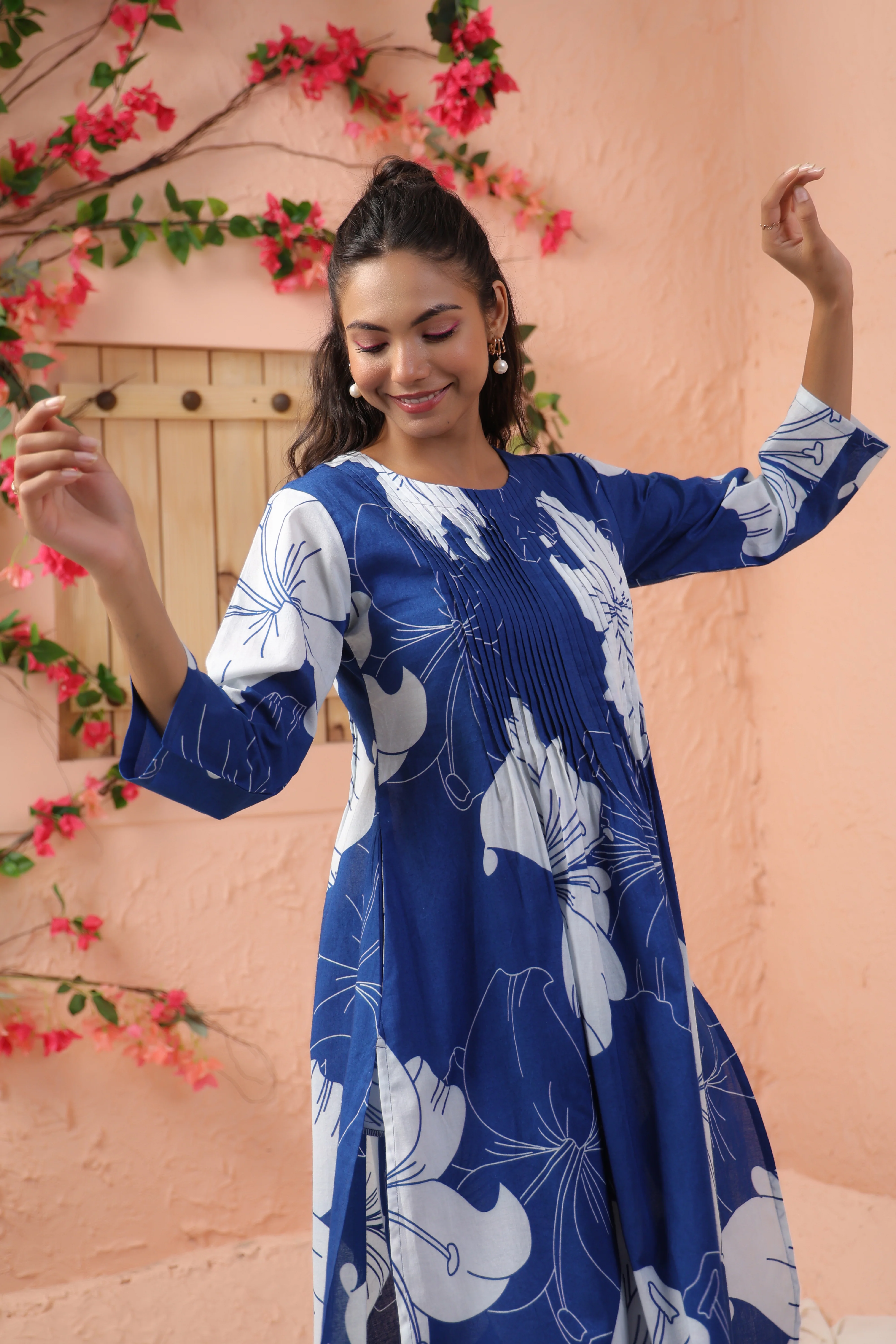 Harshini Mayablue Floral Printed Co-ord Set - Image 10