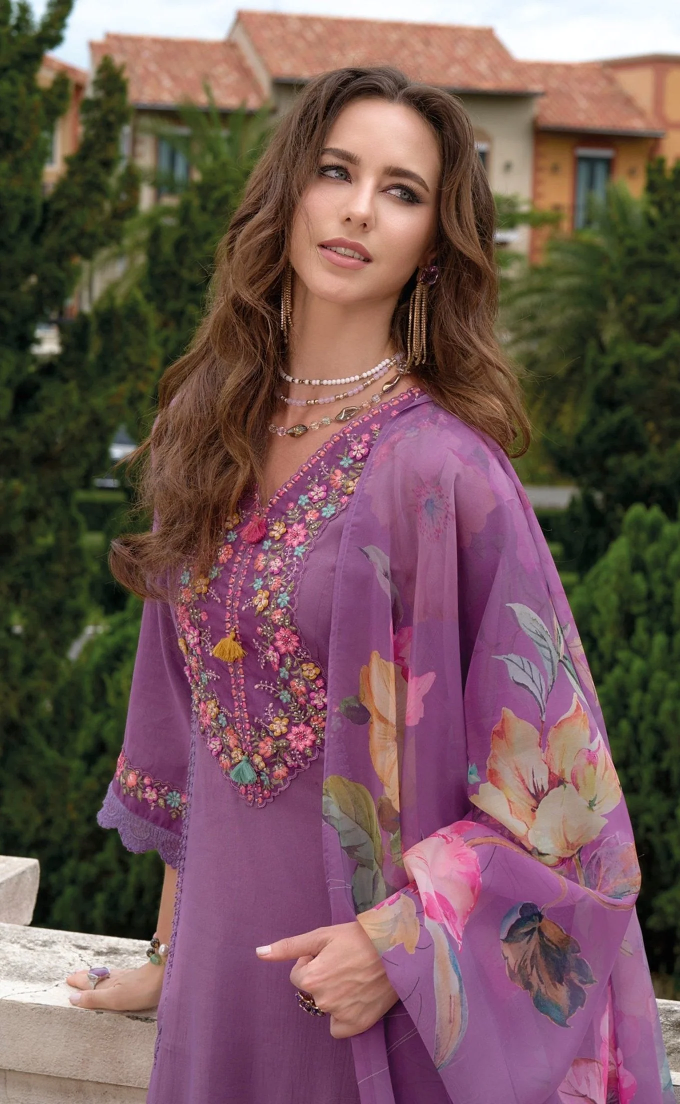 Tuba Orchid Full Work Heavy Suit Set - Image 2