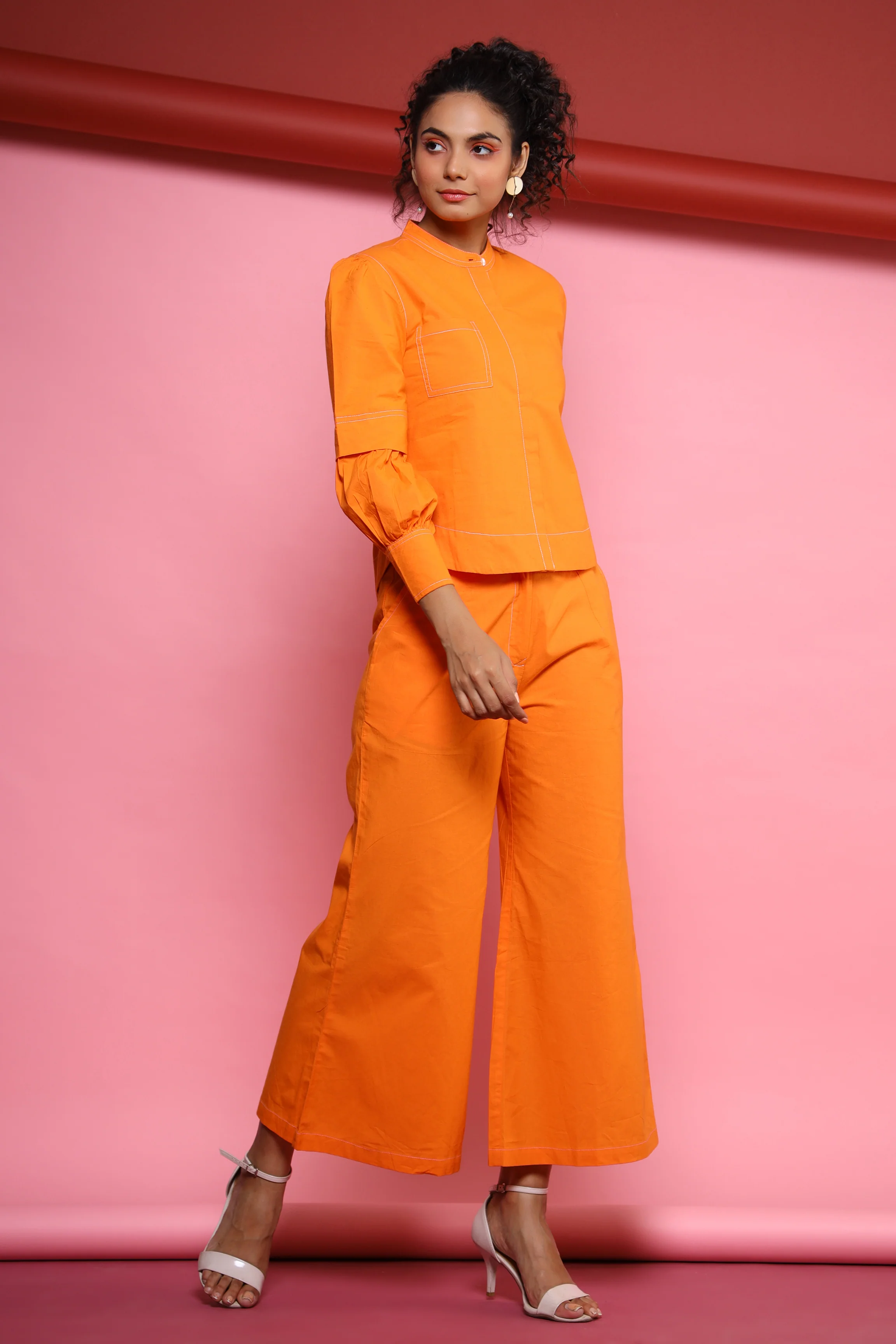 Auris Orange Cotton Co-ord Set - Image 5