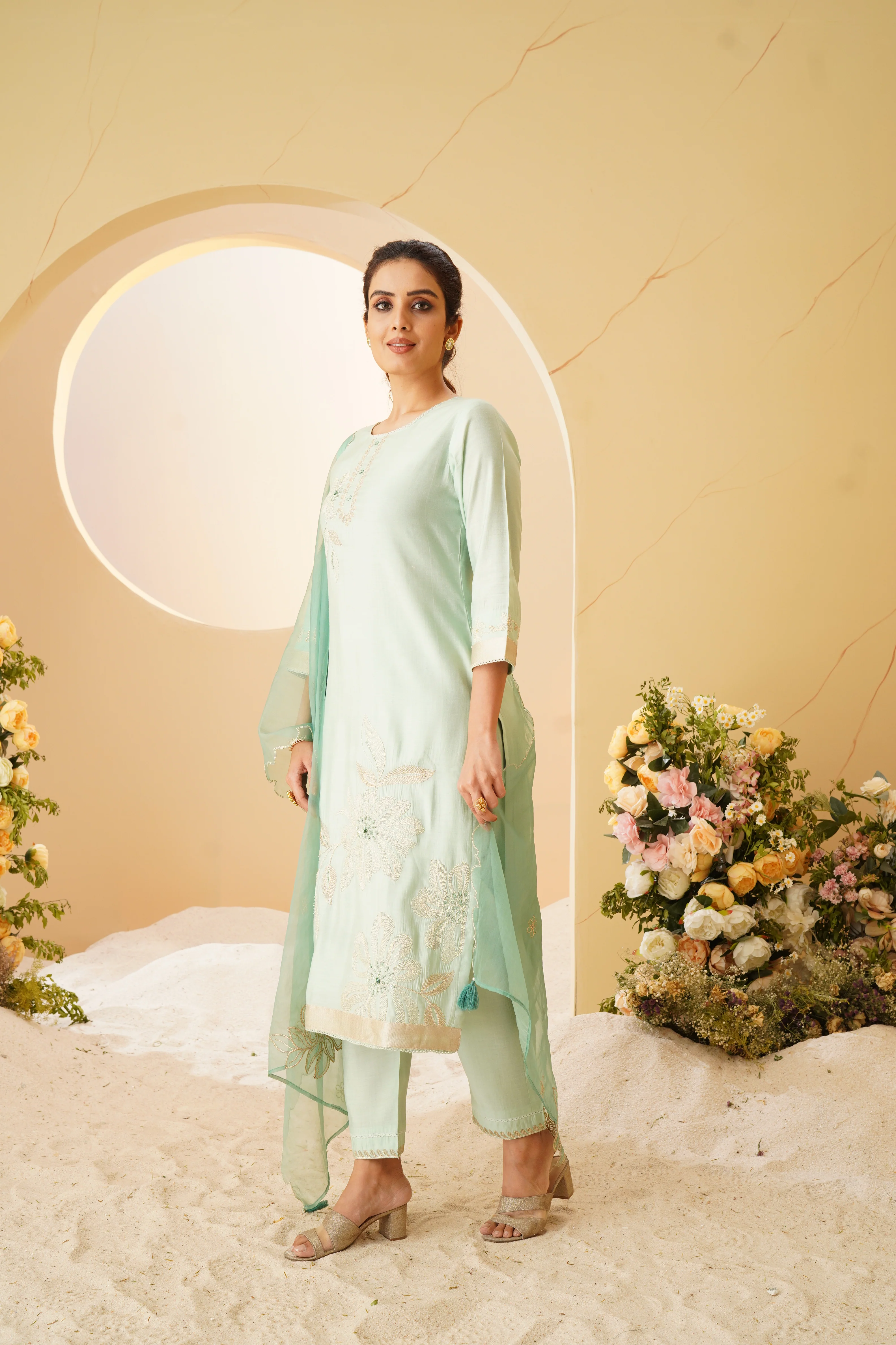 Bhavya Fern Full Work Suit Set - Image 3