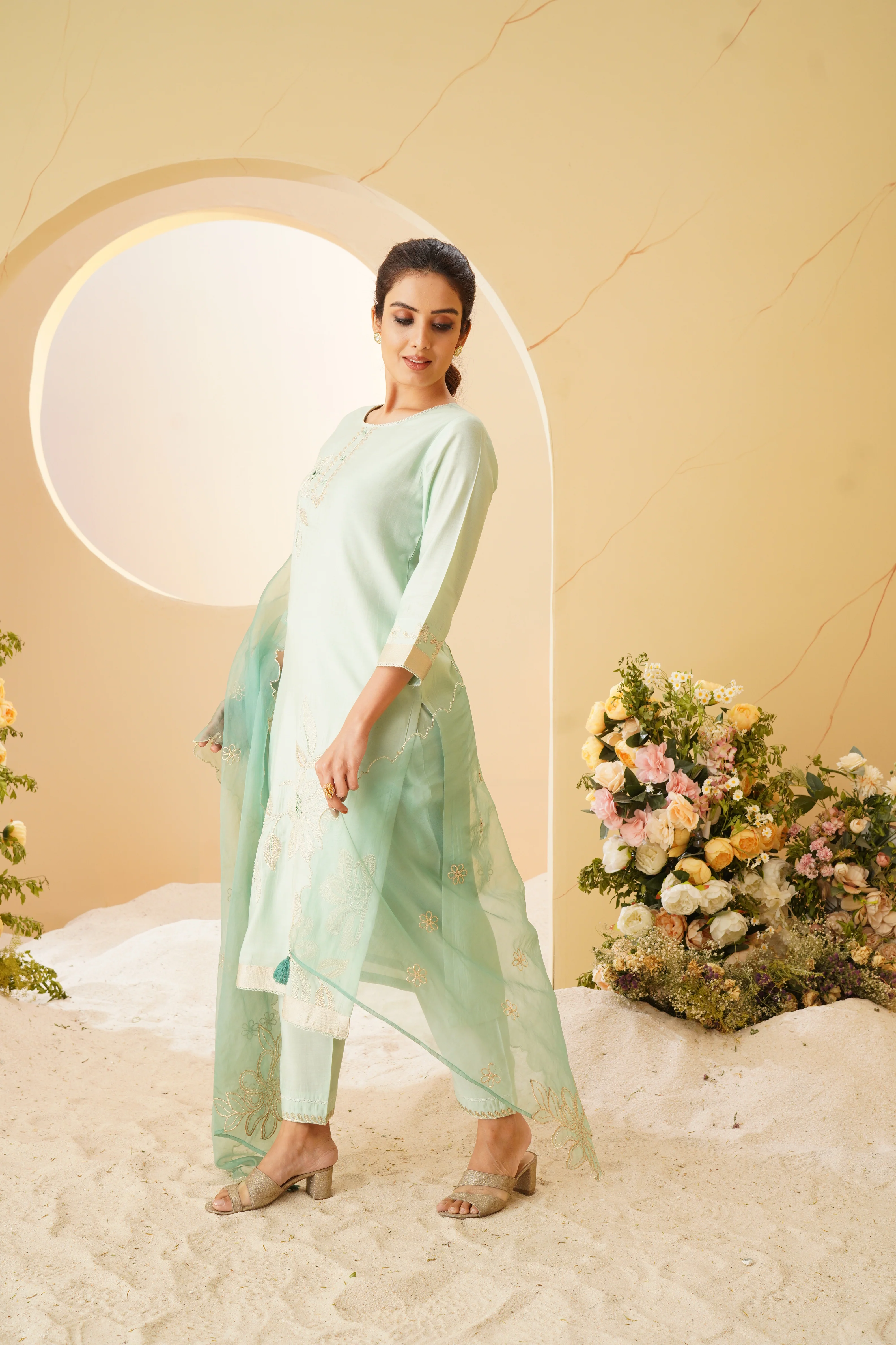 Bhavya Fern Full Work Suit Set - Image 4