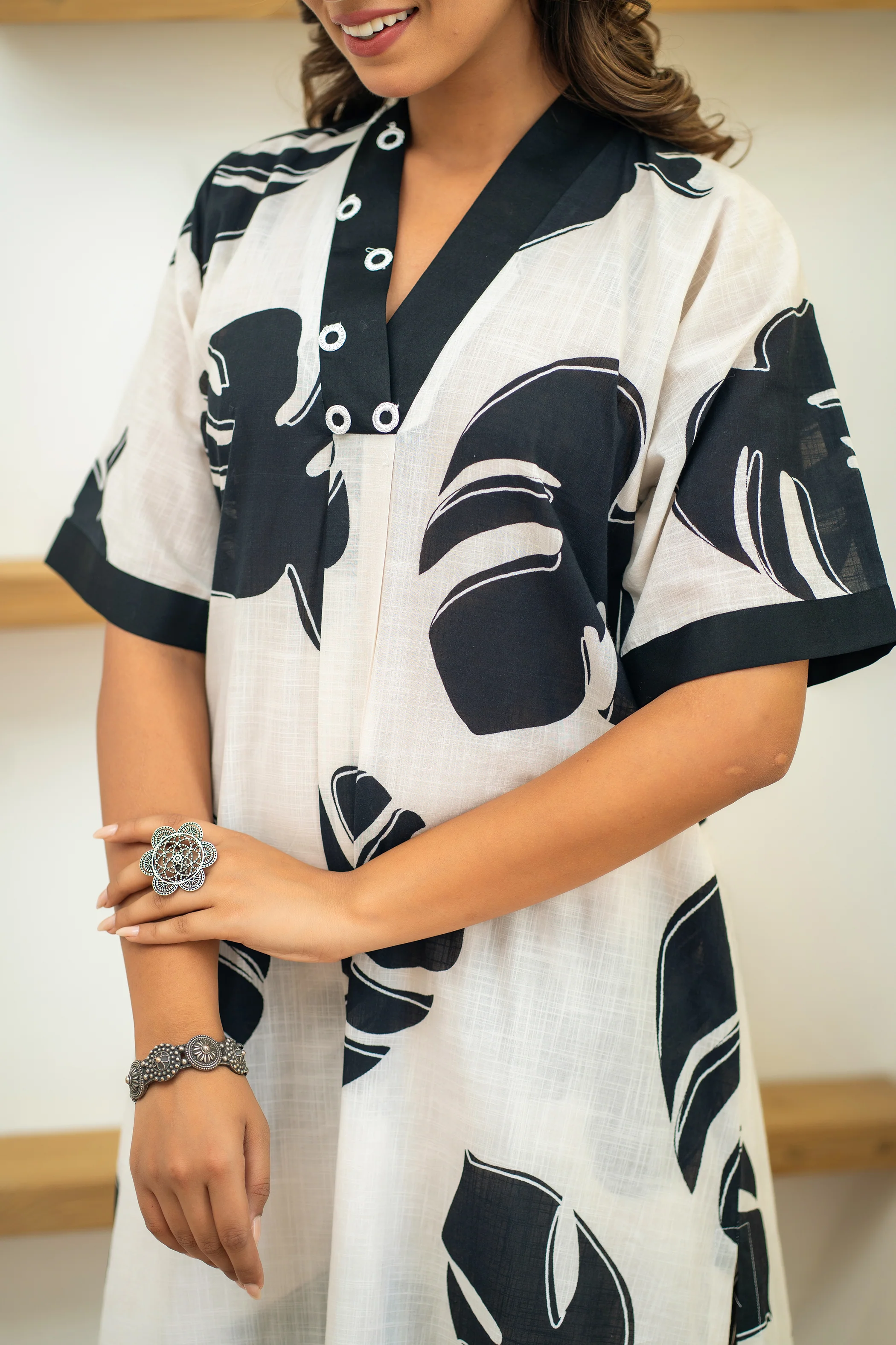 Maurya Fern Printed Cotton Kurta Pant Set - Image 7