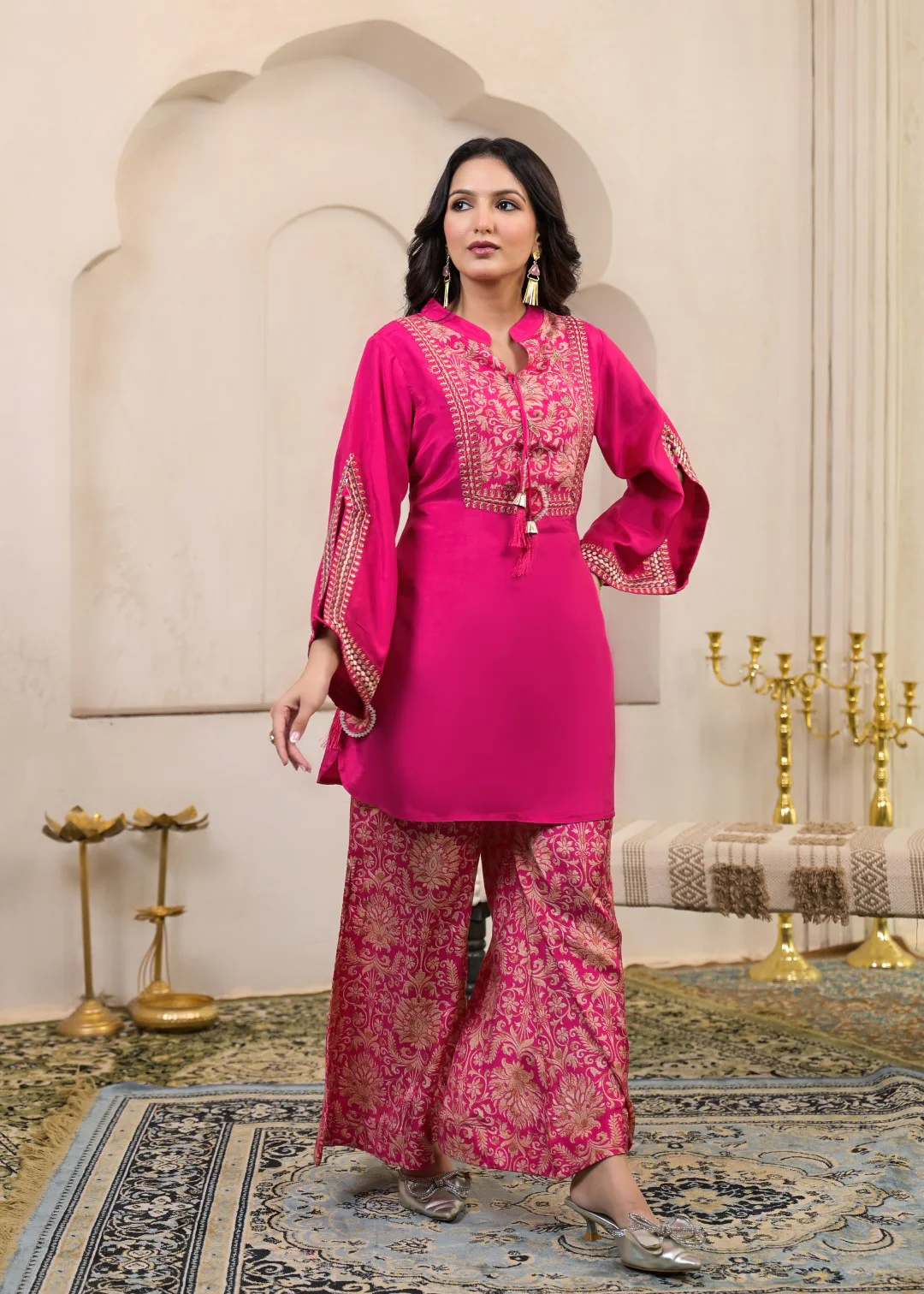 Sera flamingo embroidery premium co-ord set - Image 4