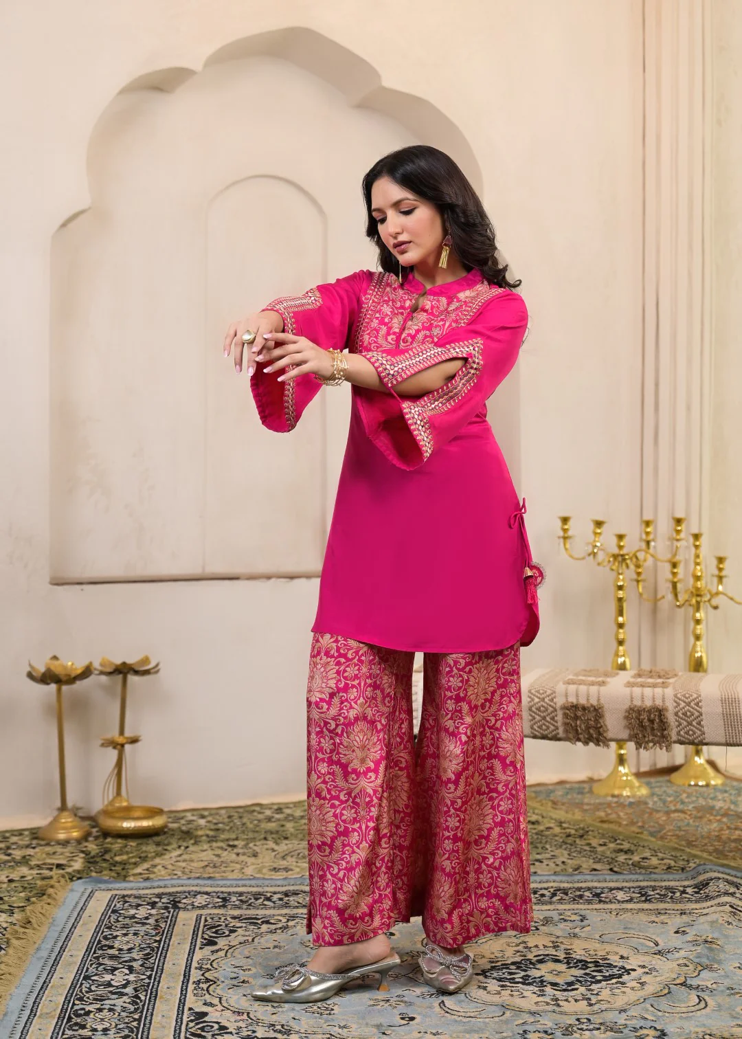 Sera flamingo embroidery premium co-ord set - Image 5
