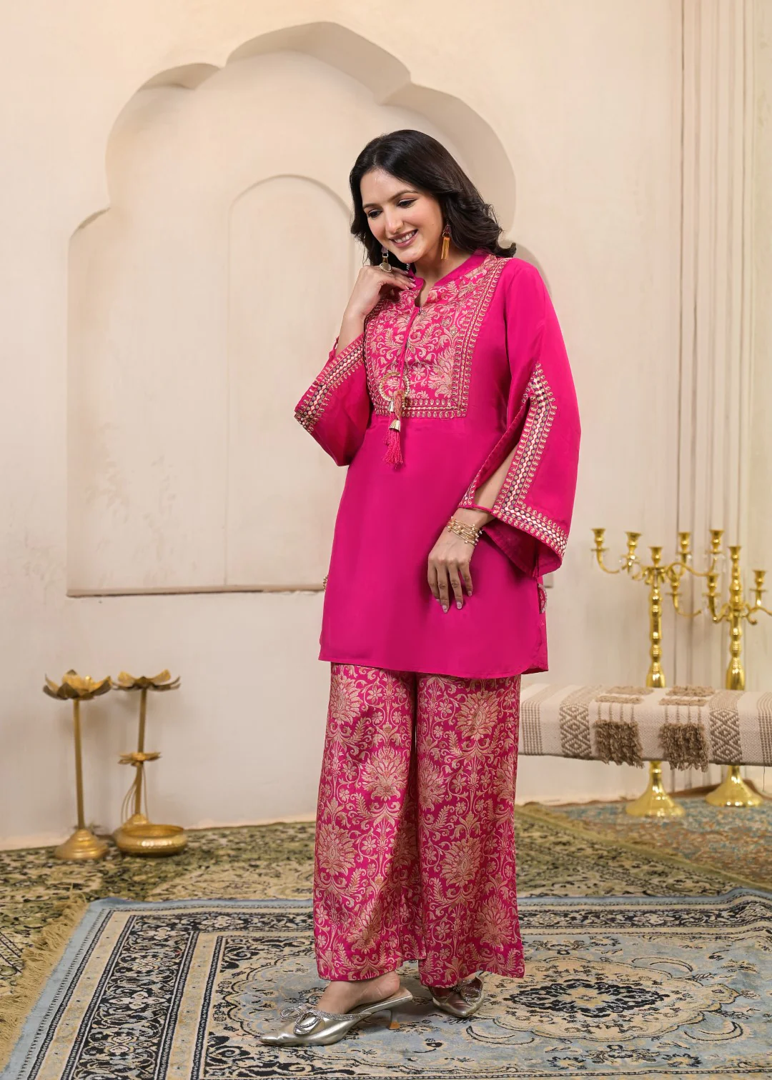Sera flamingo embroidery premium co-ord set - Image 7