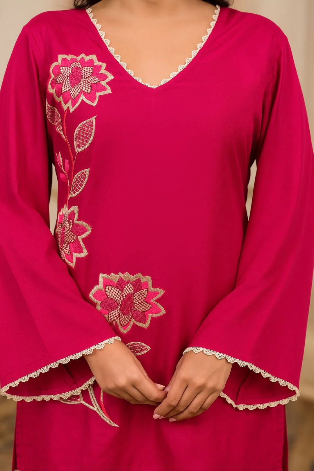 Sera rouge embroidery premium co-ord set - Image 4