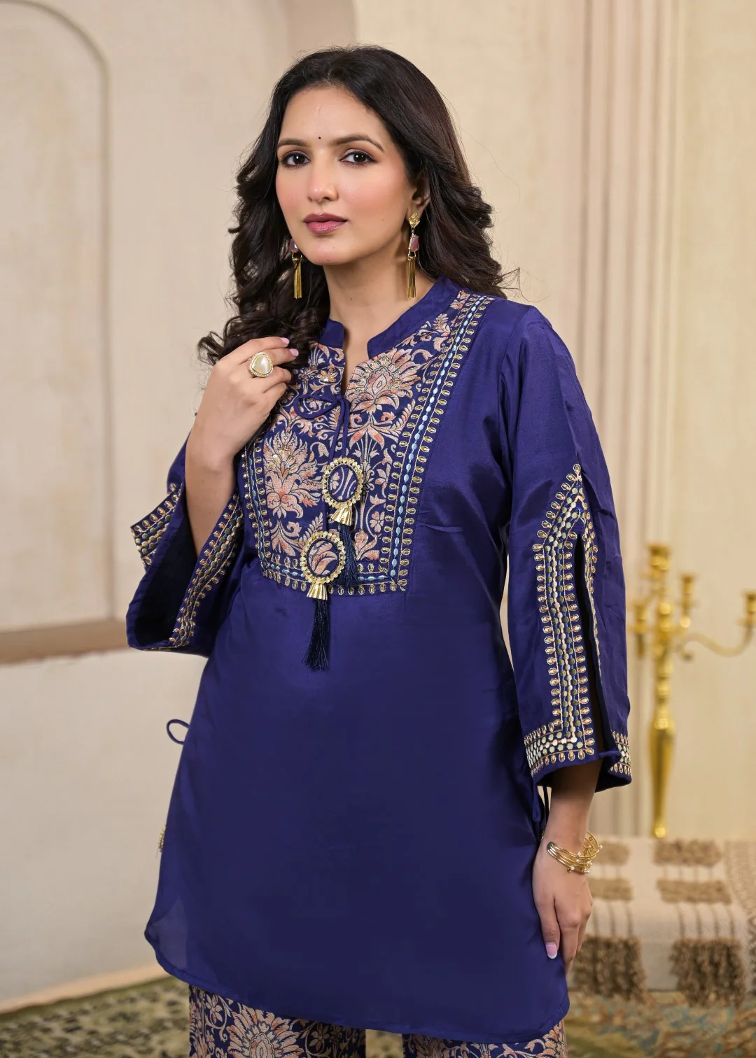 Sera hibis embroidery premium co-ord set - Image 2