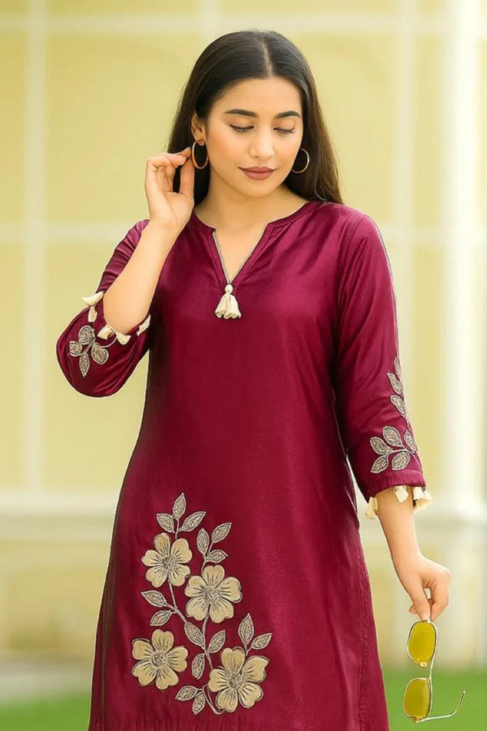 Kara Mulberry Embroidery premium co-ord set - Image 2