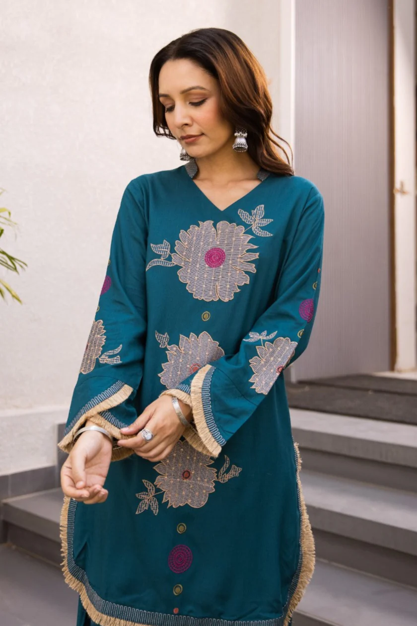 Sonpal Indi Embroidery Cotton Co-ord Set - Image 2