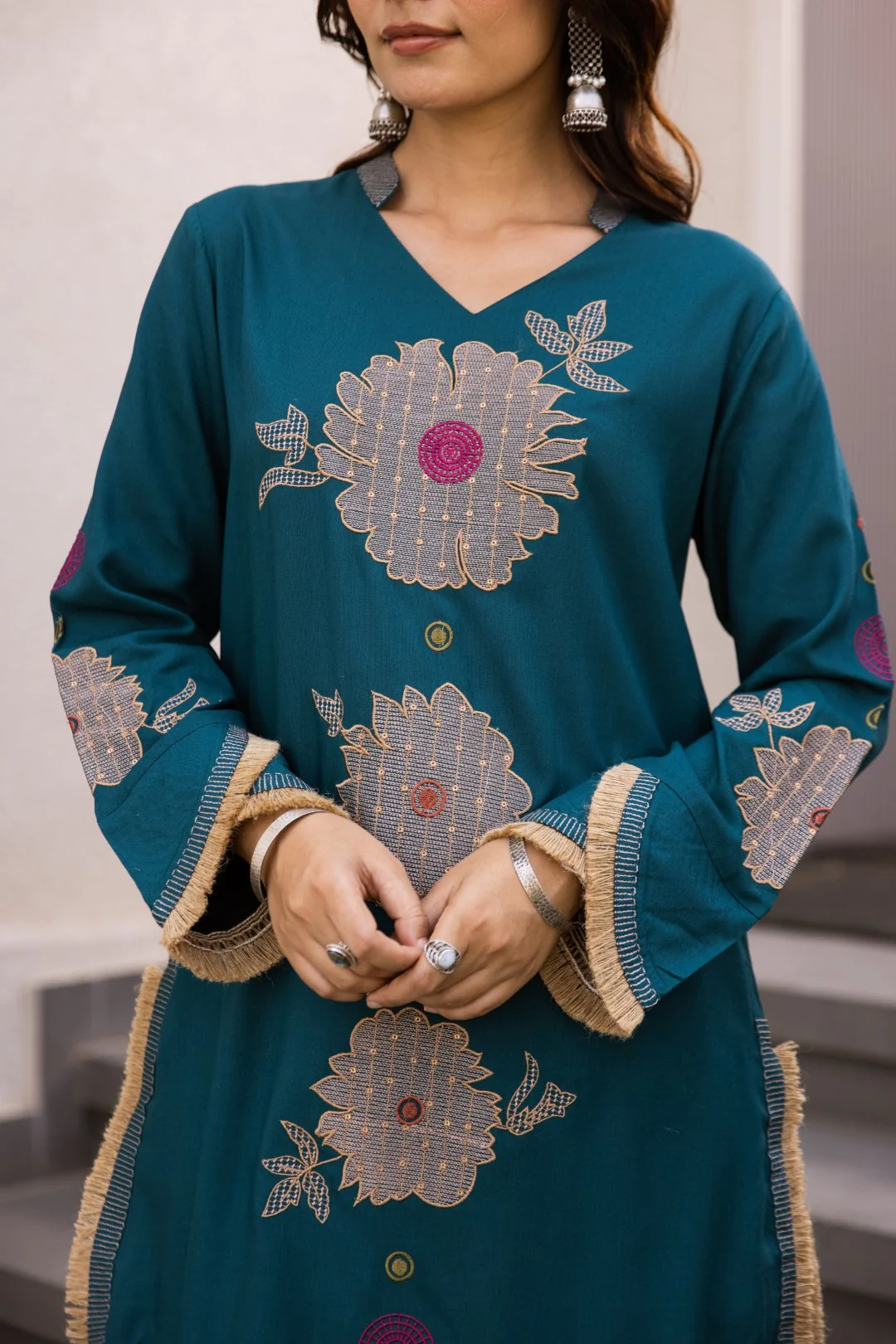 Sonpal Indi Embroidery Cotton Co-ord Set - Image 5