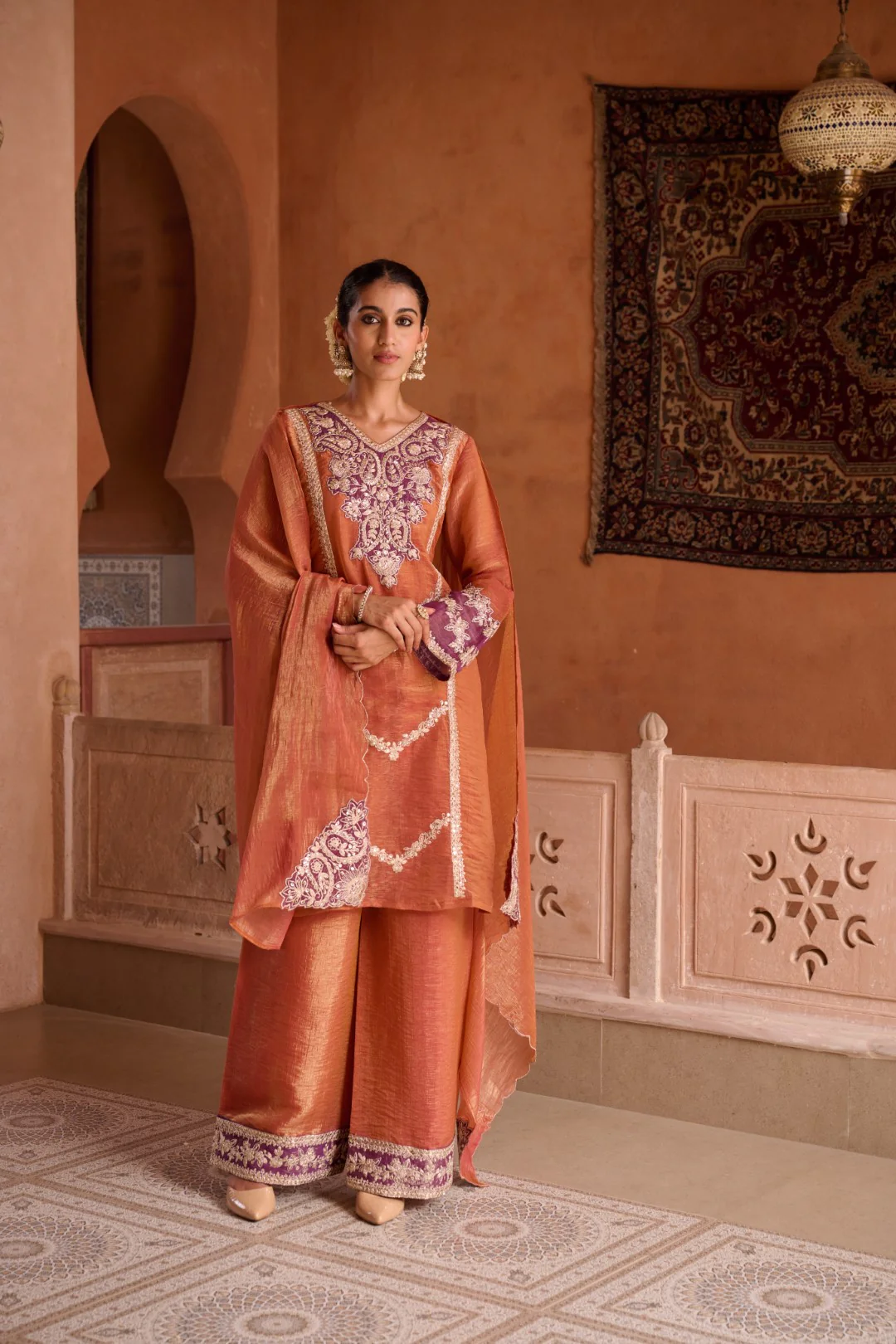 Gaurisha Rust full work premium suit set - Image 16
