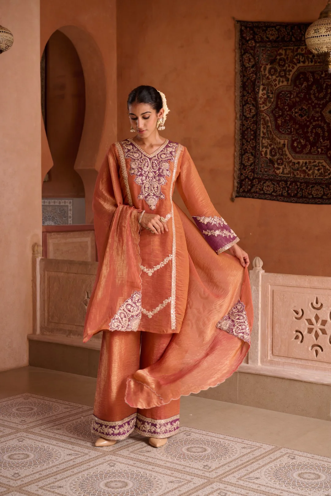 Gaurisha Rust full work premium suit set - Image 20