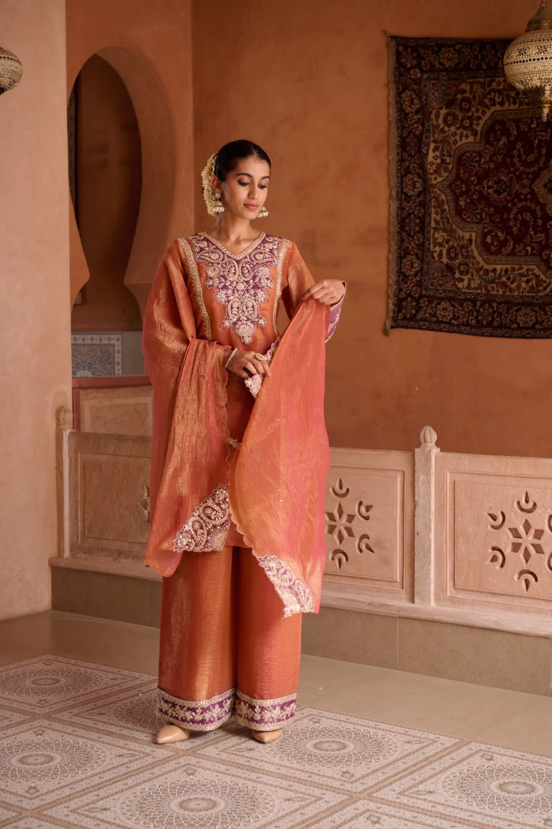 Gaurisha Rust full work premium suit set - Image 22