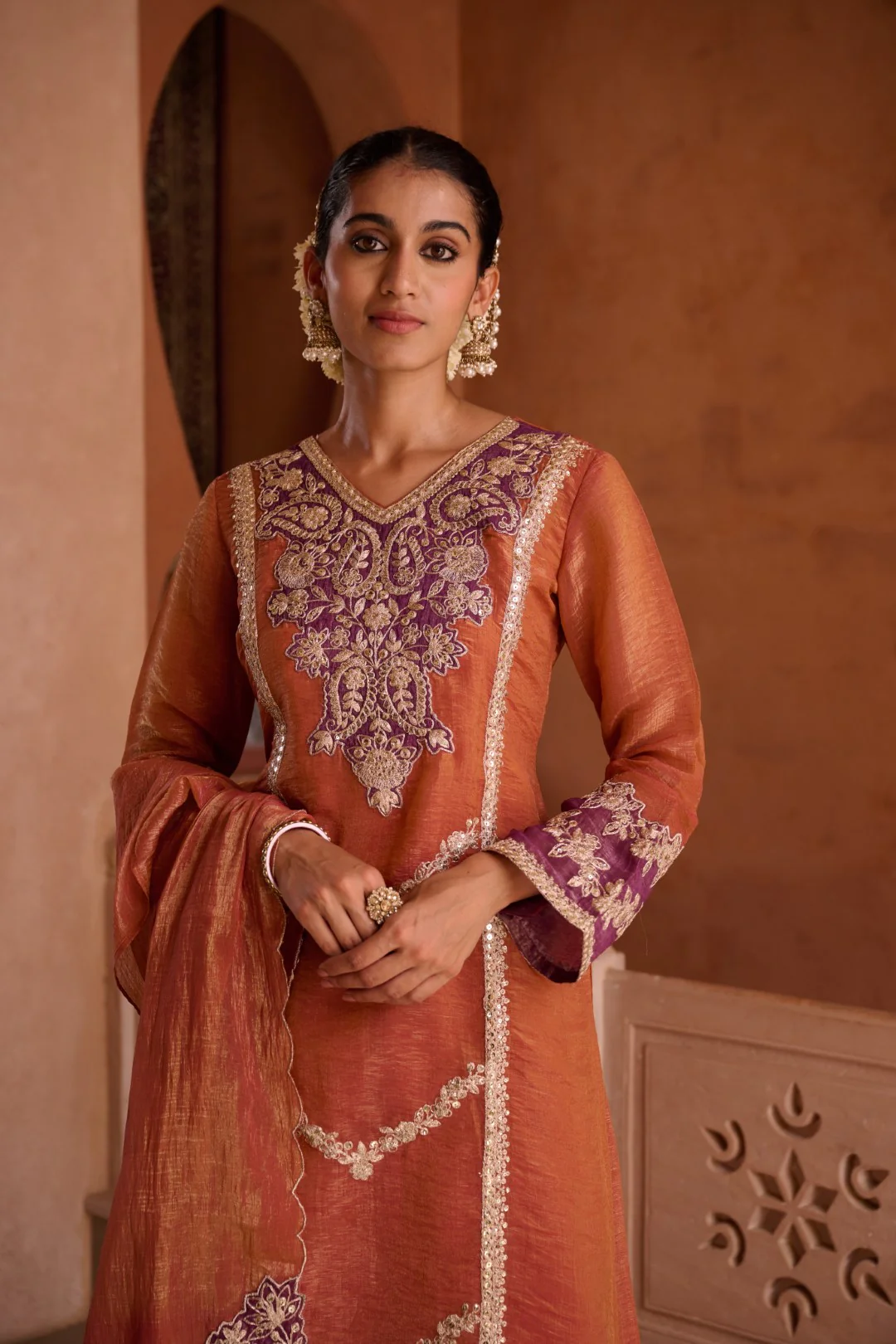 Gaurisha Rust full work premium suit set - Image 26