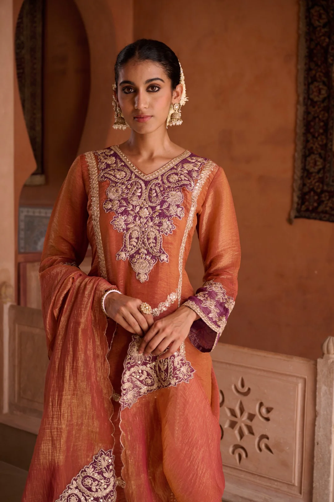 Gaurisha Rust full work premium suit set - Image 31