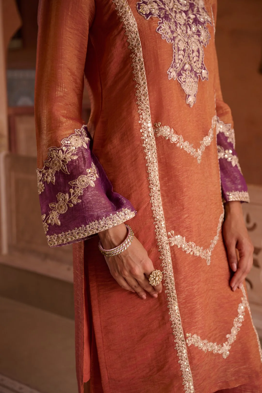 Gaurisha Rust full work premium suit set - Image 36