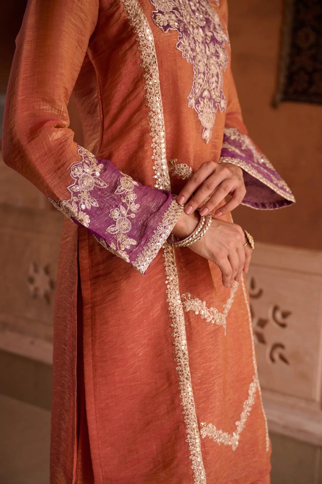 Gaurisha Rust full work premium suit set - Image 37