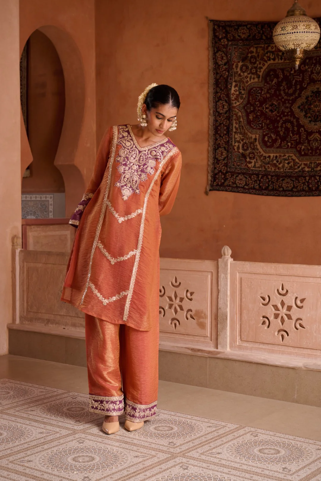 Gaurisha Rust full work premium suit set - Image 4