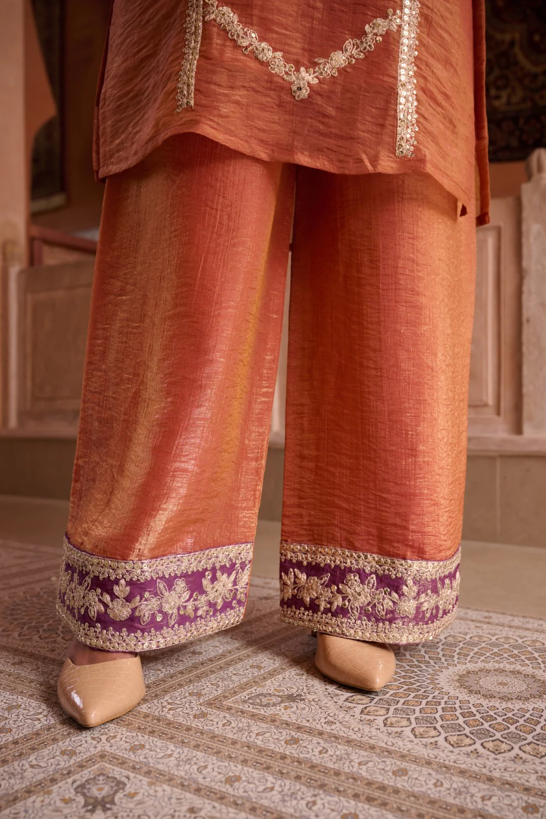 Gaurisha Rust full work premium suit set - Image 41