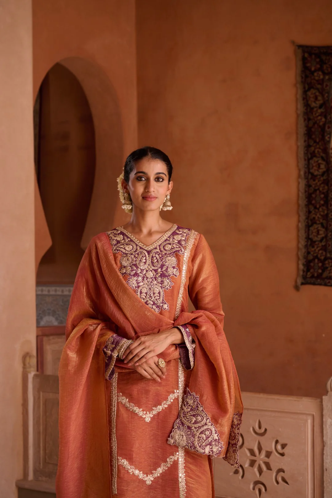 Gaurisha Rust full work premium suit set - Image 43