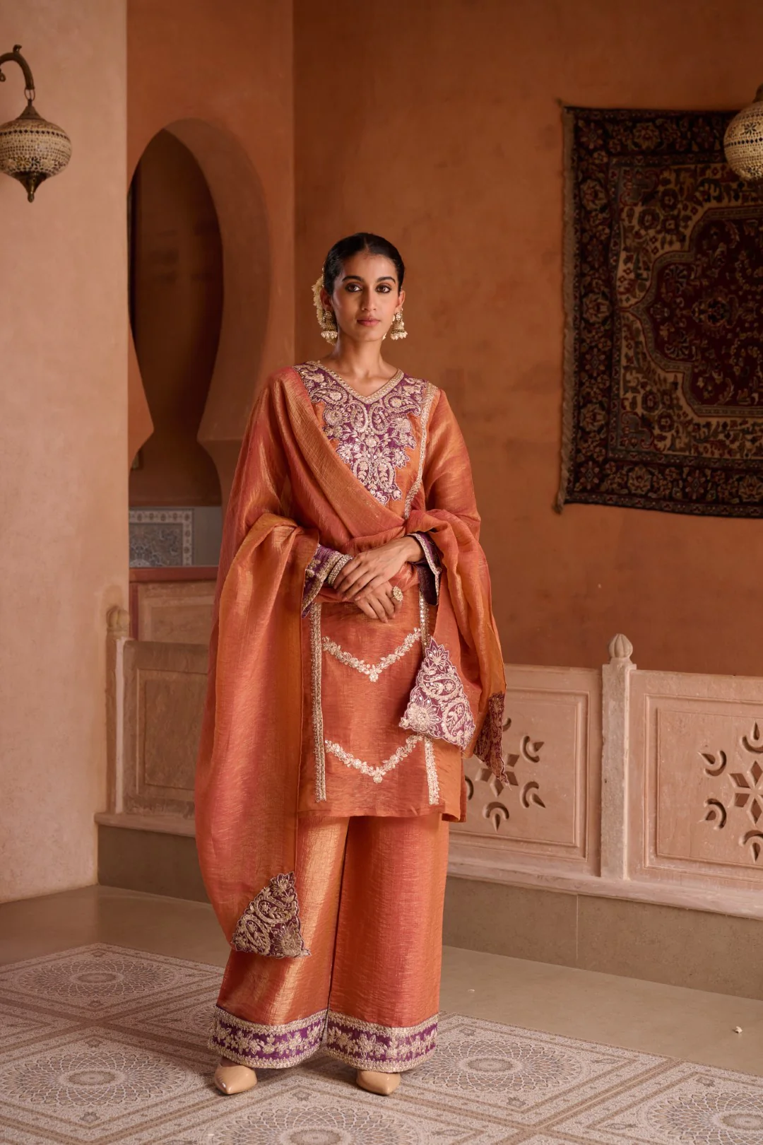 Gaurisha Rust full work premium suit set - Image 46