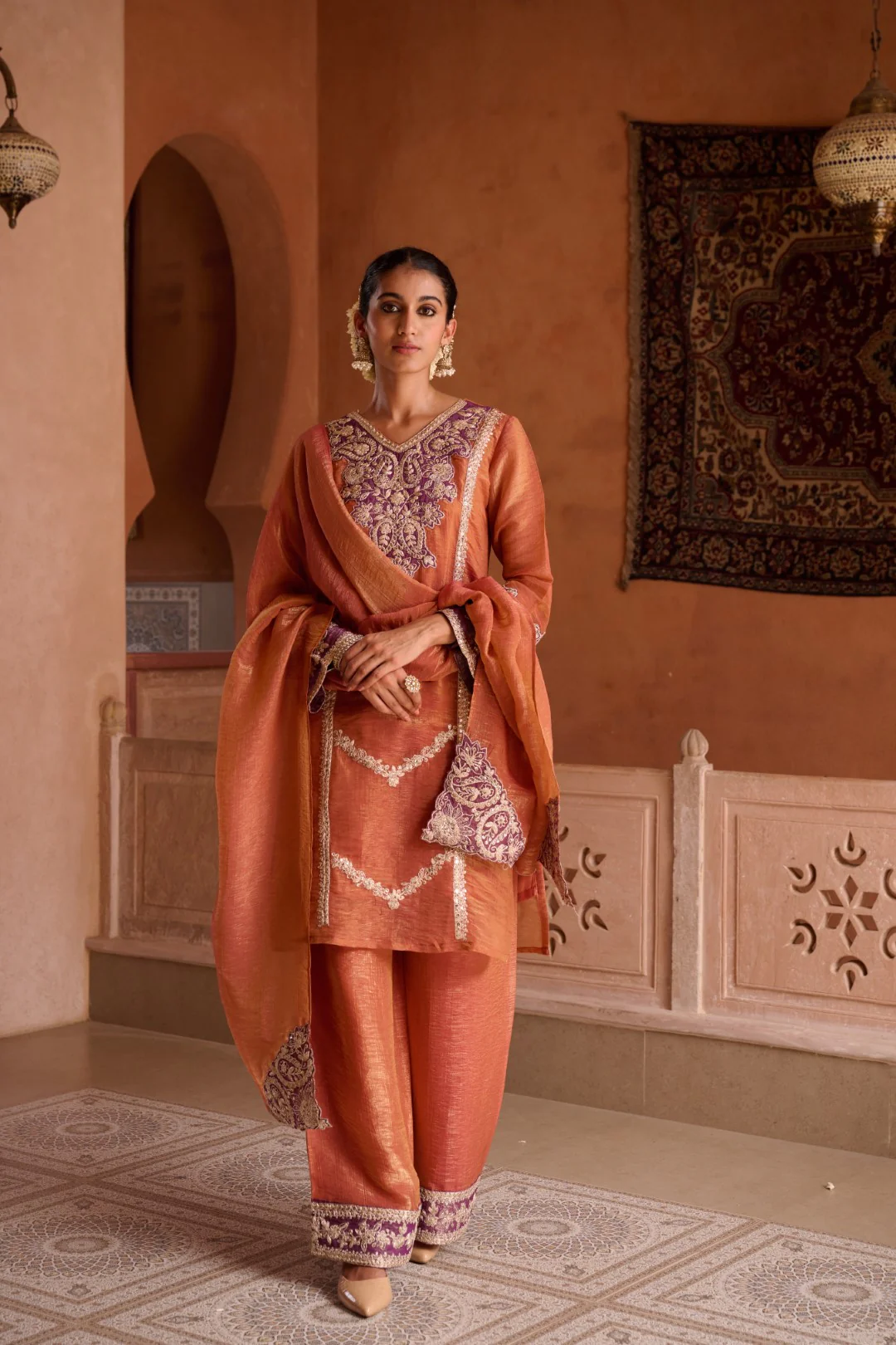 Gaurisha Rust full work premium suit set - Image 47