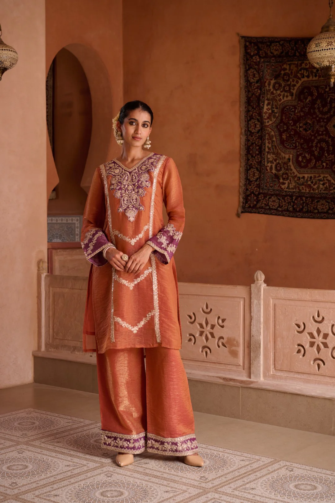 Gaurisha Rust full work premium suit set - Image 49