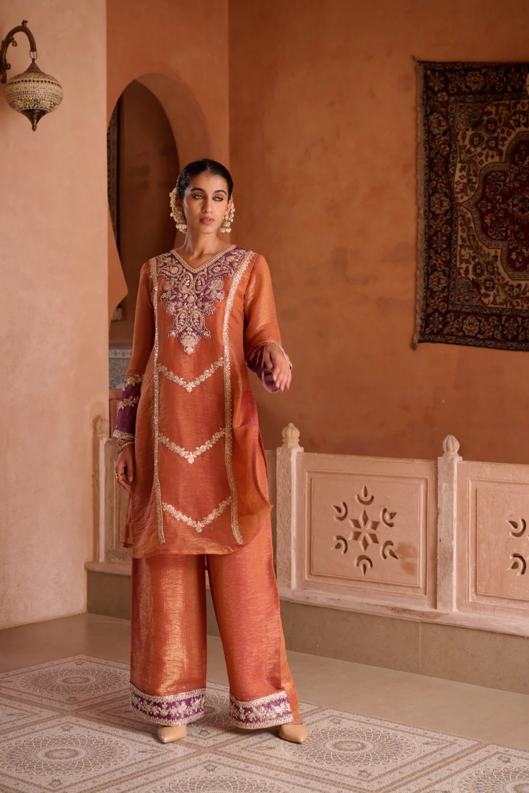 Gaurisha Rust full work premium suit set - Image 8