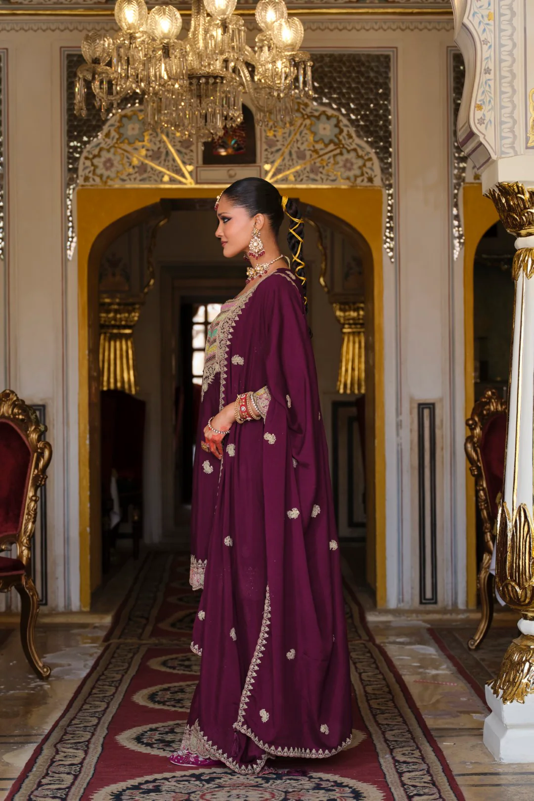 Kasumal Mulberry Full Work Gharara Set - Image 6