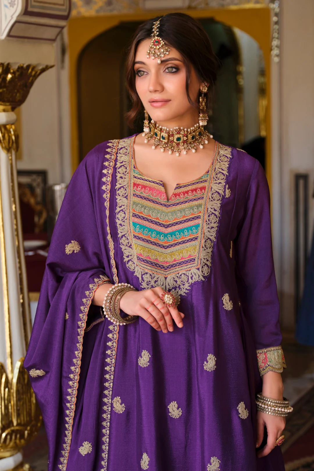 Kasumal Orchid Full Work Gharara Set - Image 2