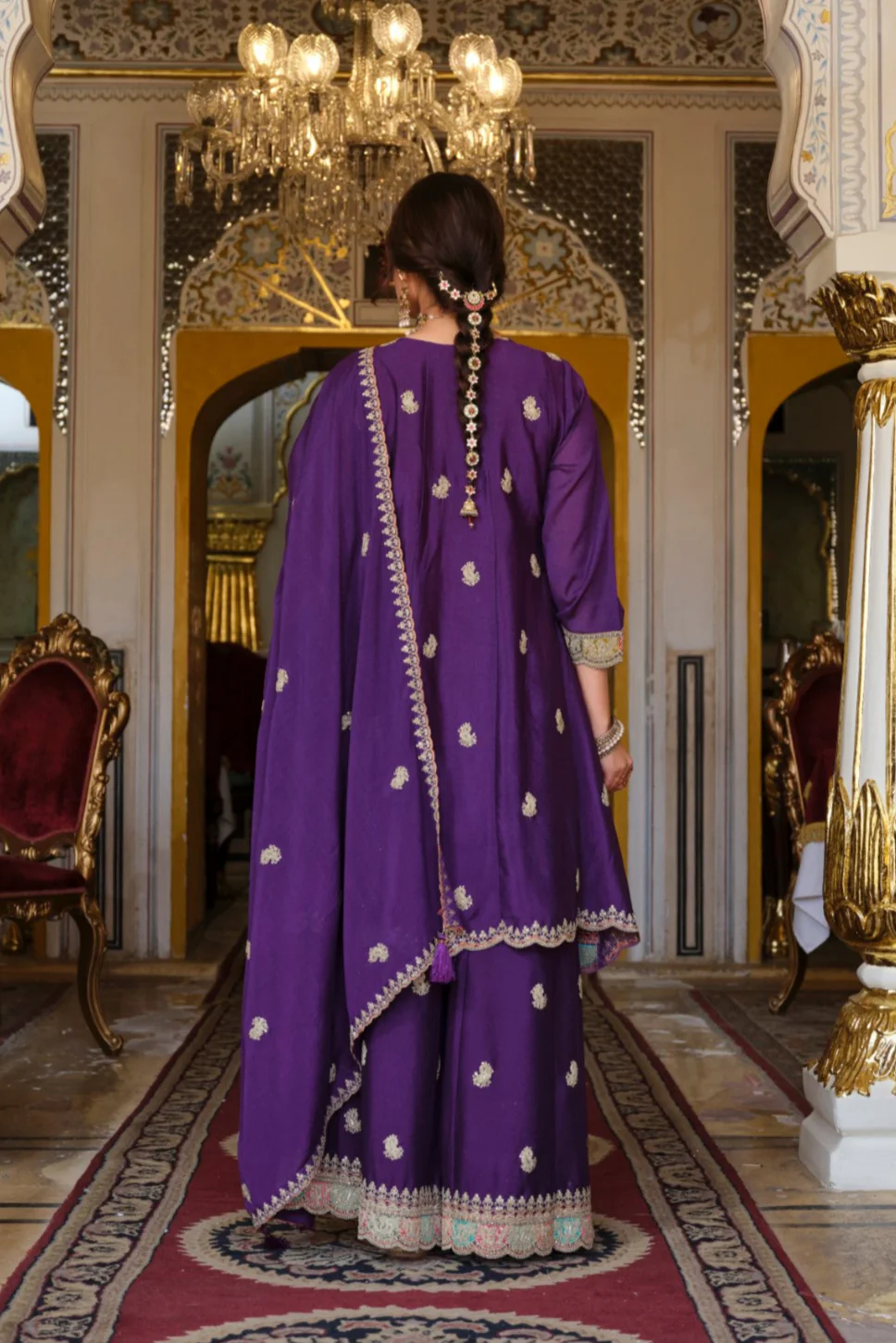 Kasumal Orchid Full Work Gharara Set - Image 3
